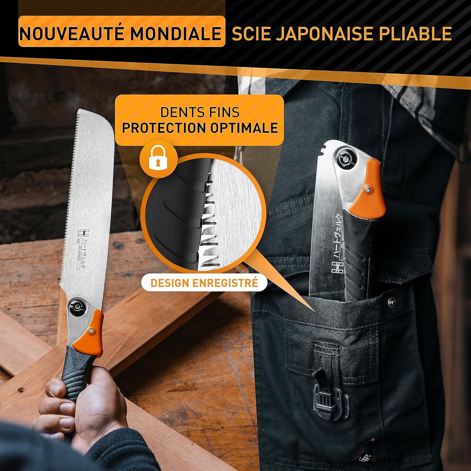 Thumbnail 1 de HARDTWERK Zen scie japonaise pliable Kataba 240 mm (acier carbone SK4) pour bois