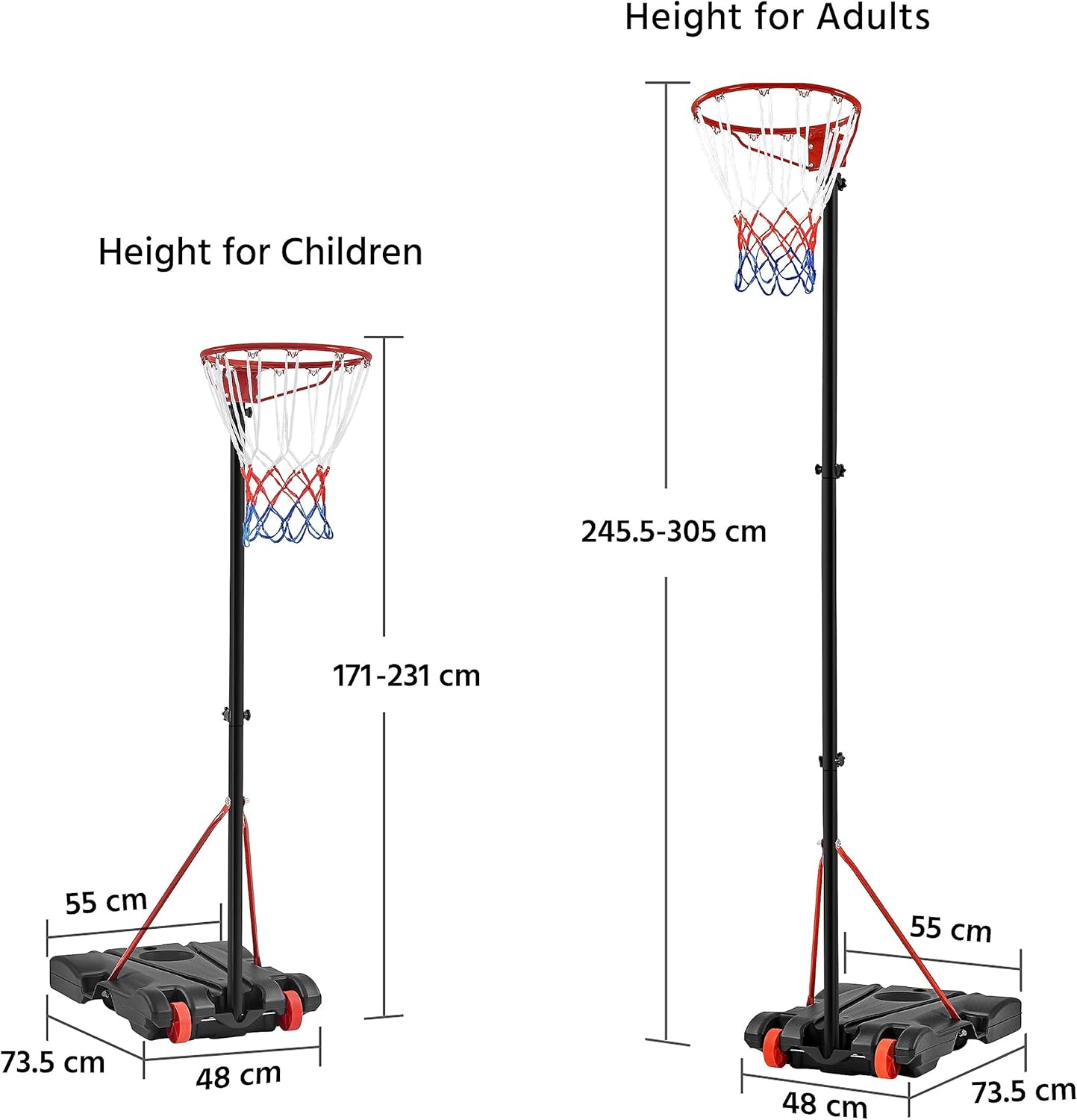 Detalle de Yaheetech Netball Post 245.5-305 cm