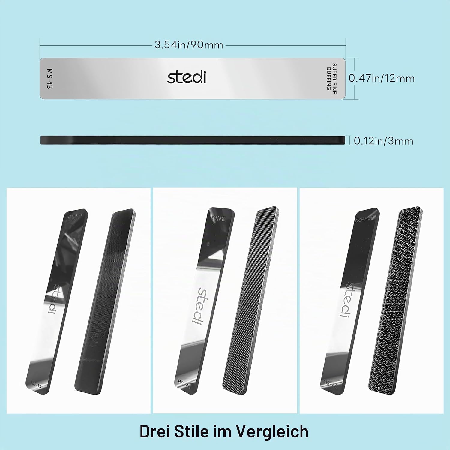 Thumbnail 5 de stedi Hobby Model Polierwerkzeuge-Set (3-teilig) für Glaspolierfeilen mit #320–400, #400–600 und #10000 Grit