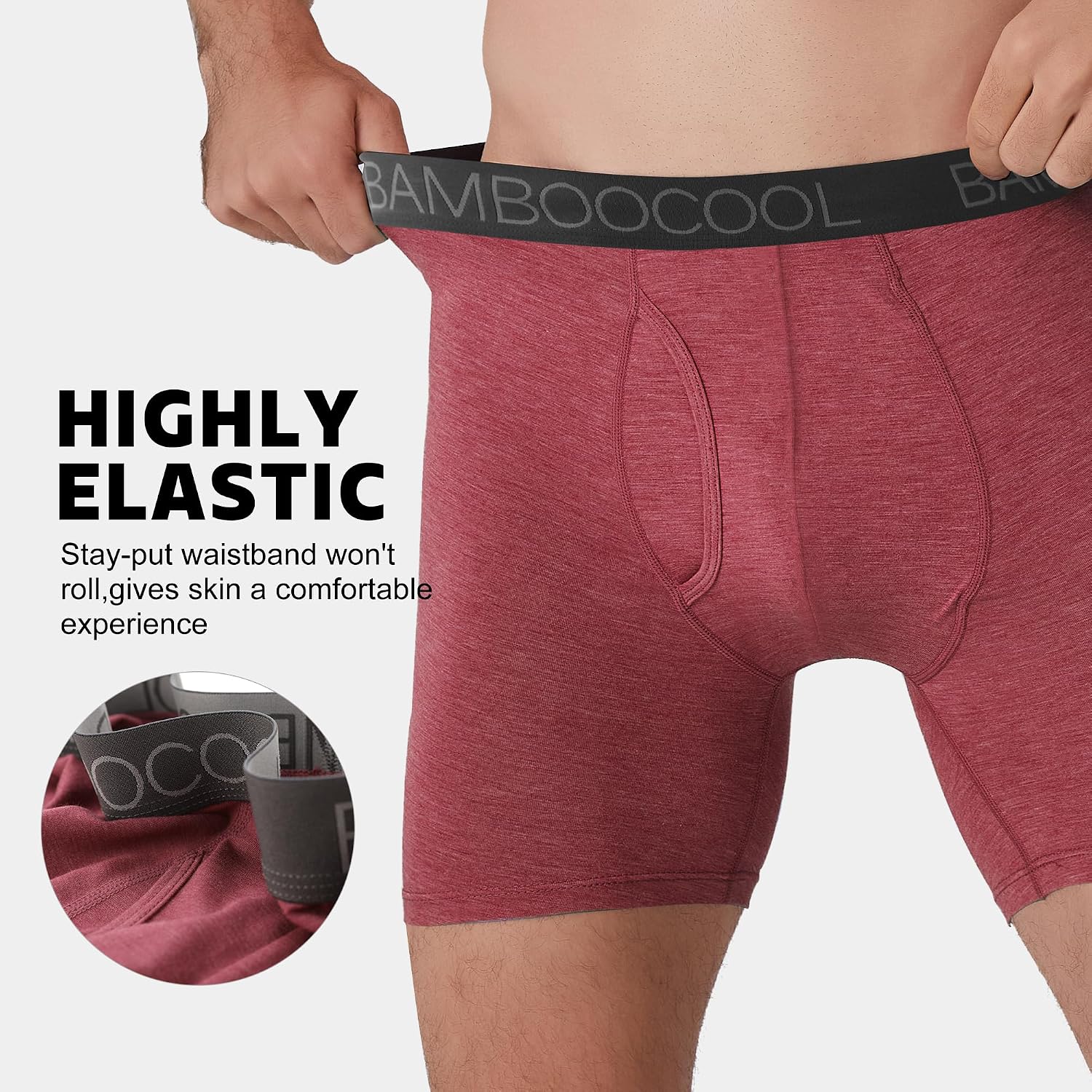 Detalle 2 de BAMBOO COOL Men's Boxer Briefs, Bamboo Fabric