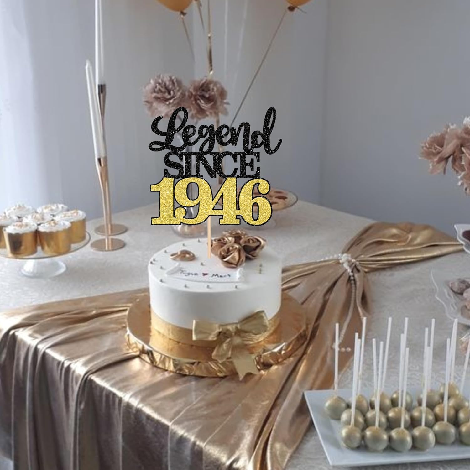 Thumbnail 5 de Tortendeko „Legend Since 1946“ – 1 Stück Aufschrift Glitter zum 80. Geburtstag