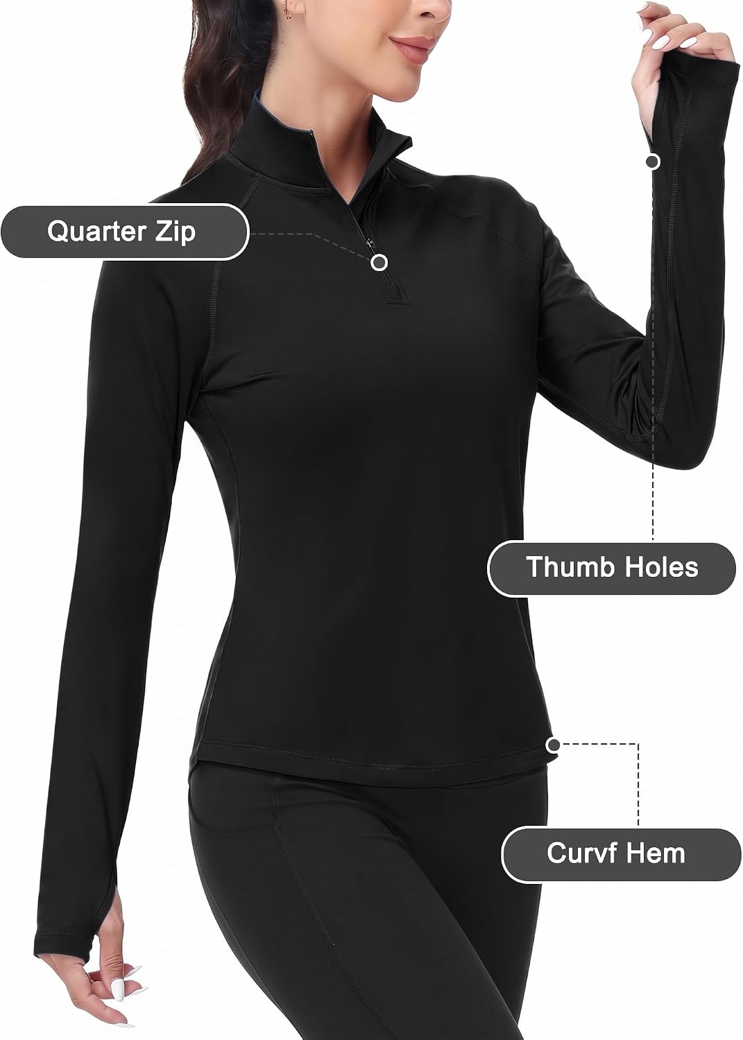 Thumbnail 4 de Runhit Women's Thermal Pullover, 1/4-Zip