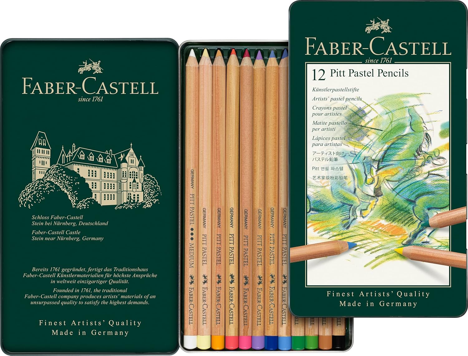 Thumbnail 1 de FABER-CASTELL 112112 Farbstift PITT PASTELL – 12er Metalletui