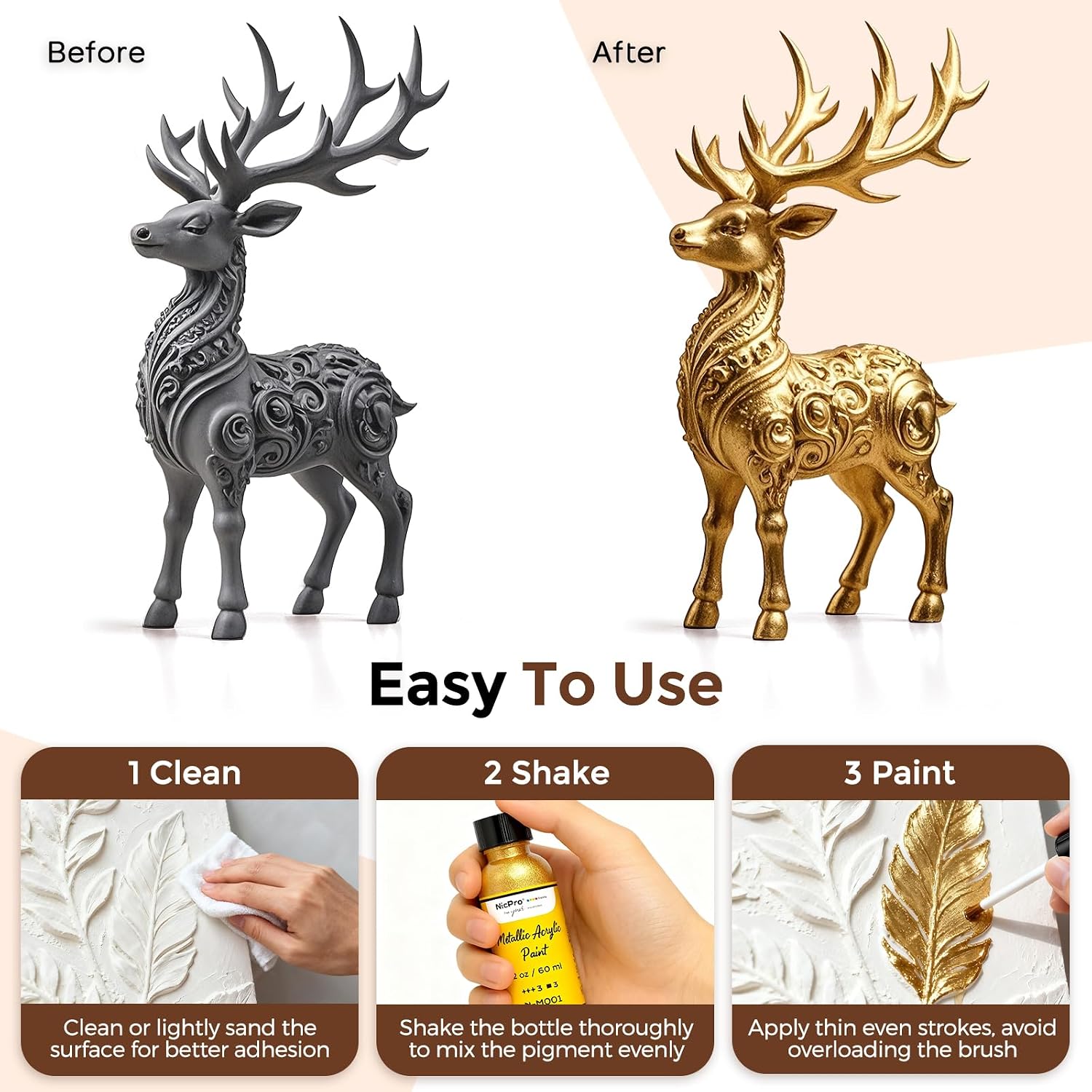 Thumbnail 6 de Nicpro Metallic Acrylic Paint 2 oz