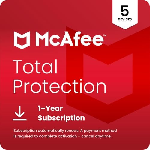 Detalle de McAfee Total Protection 2026 Antivirus for 5 Devices — Auto-Renewing Security Suite