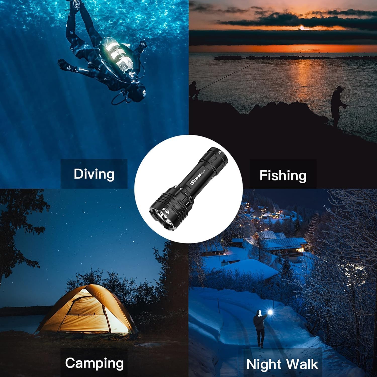 Thumbnail 6 de Wurkkos lampe de plongée rechargeable 3600 lumens, LED 90 CRI, étanche IPX8 avec chargeur