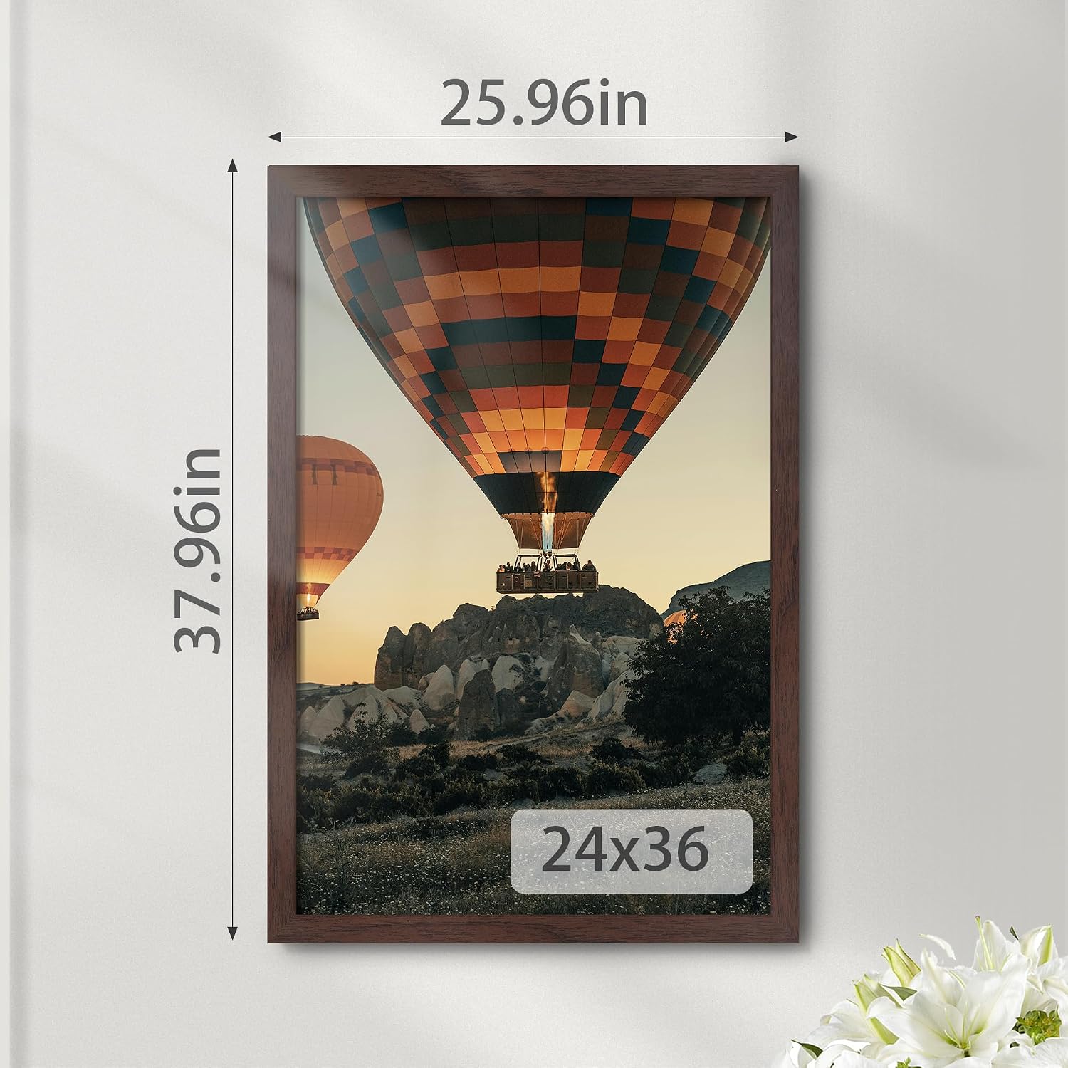 Detalle de Fisnish 24x36 Walnut Woodgrain Poster Frame