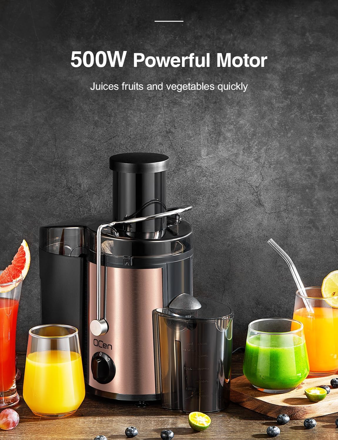 Detalle de QCen Centrifugal Juicer 500W