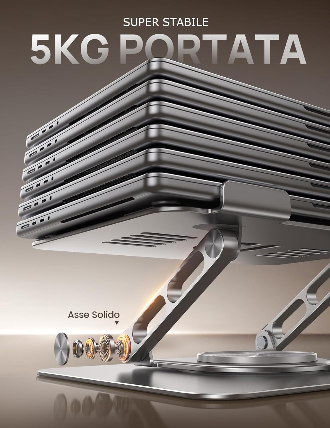 Thumbnail 3 de Lamicall Supporto PC Portatile in alluminio con rotazione 360° e base più stabile, altezza e angolo regolabili (10–17,3")