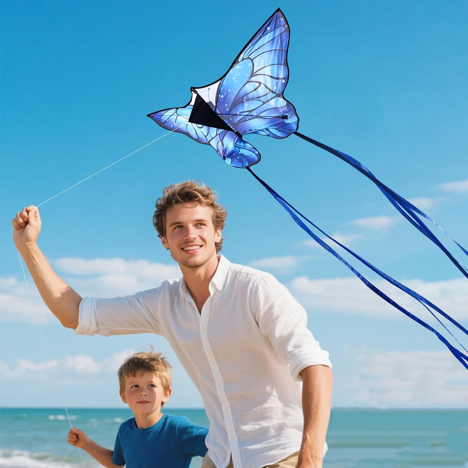 Detalle de Kites for Kids & Adults Beach Kites Set for Beginners (Butterfly, Octopus & Triangular) — Kite String Included