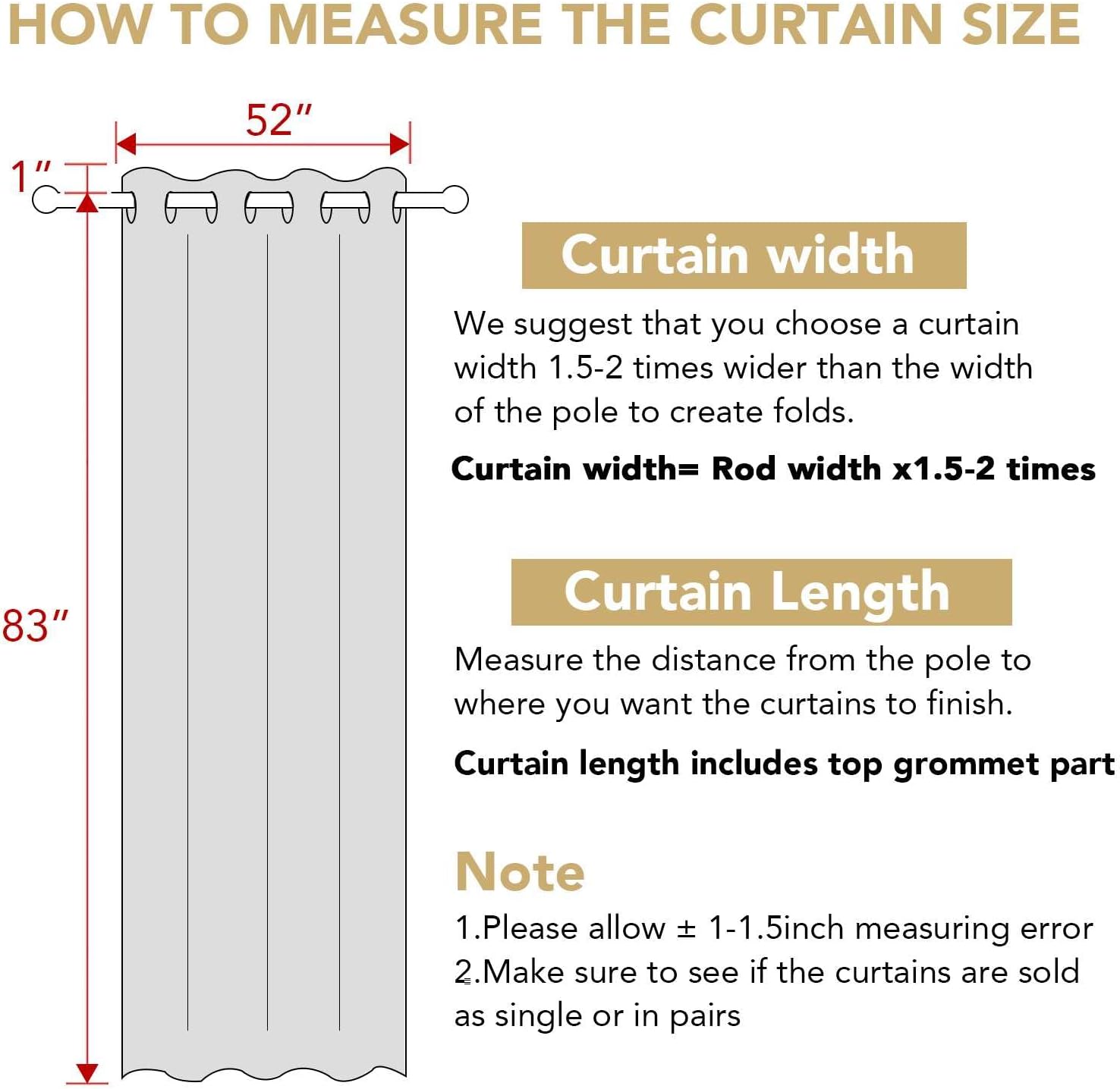 Thumbnail 1 de H.VERSAILTEX White Thermal Insulated Room Darkening Curtains (2 Panels, 52" W x 84" L)