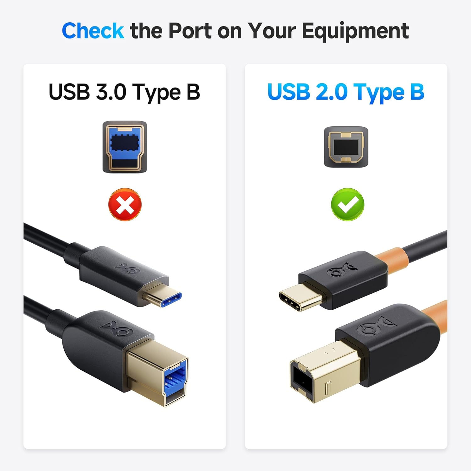Thumbnail 3 de Cable Matters USB-C to USB-B Printer Cable, 2 m (Black) for Printers, Scanners and MIDI