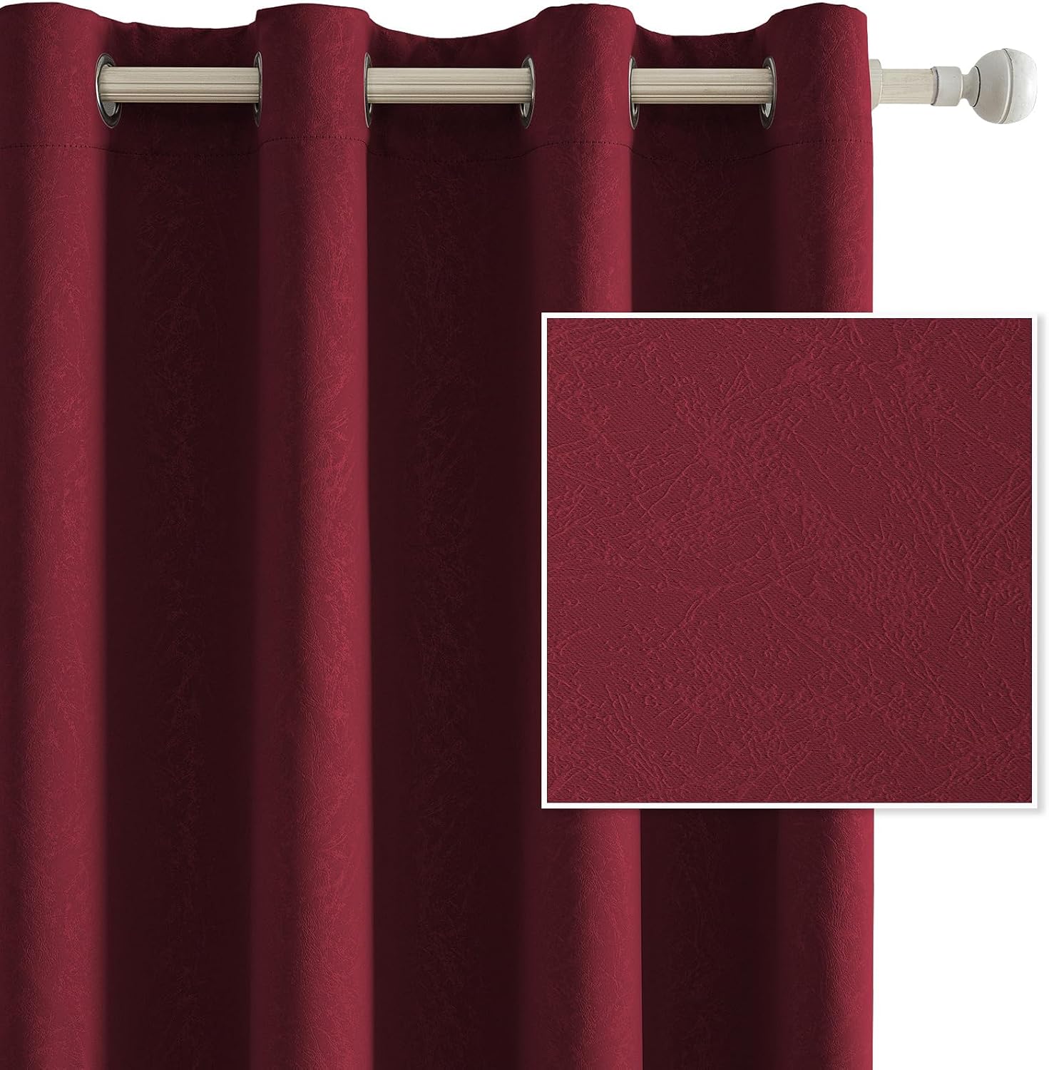 Detalle de Ystyle Lot De 2 Rideau Occultant 140x225 cm Bordeaux