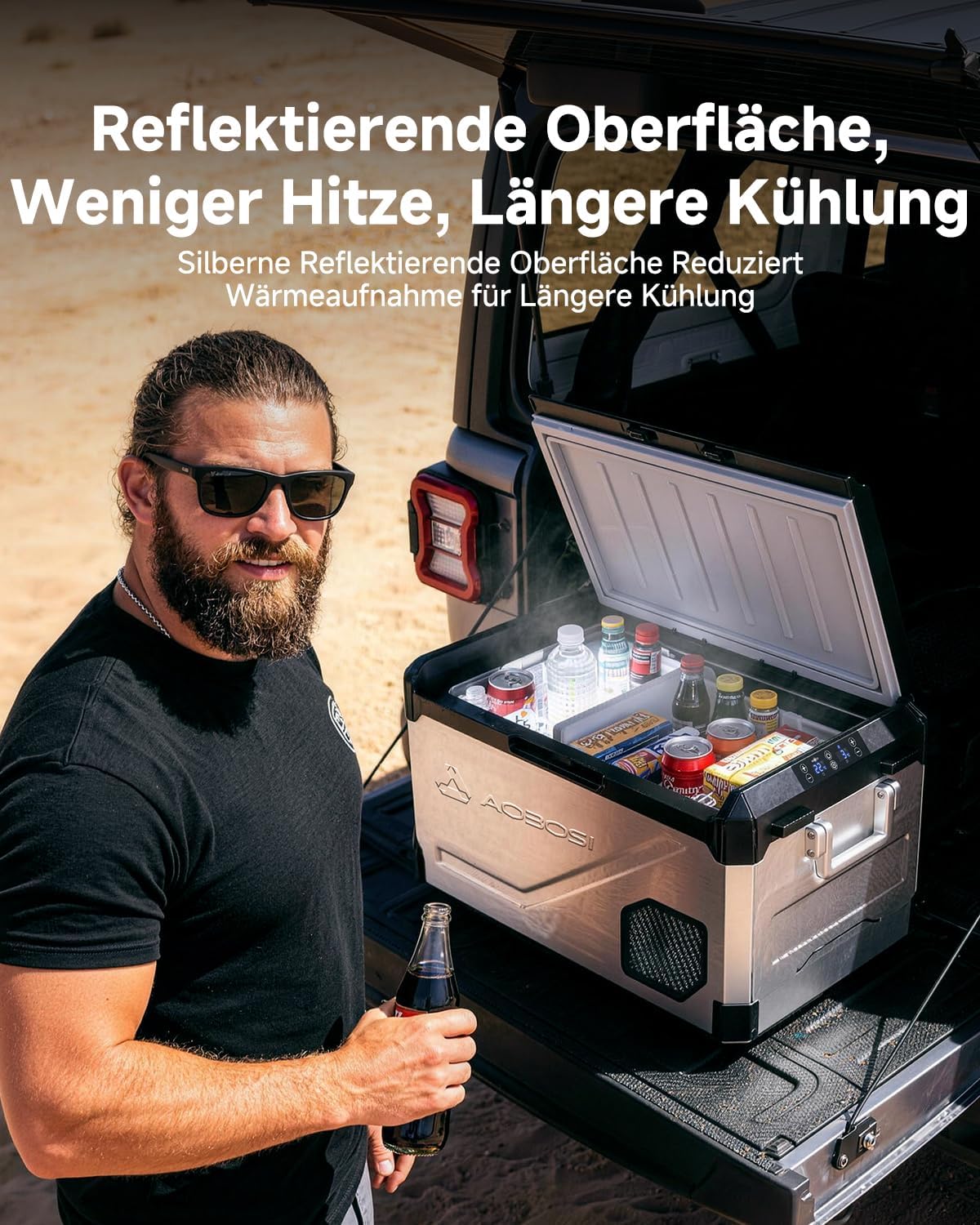 Thumbnail 6 de AAOBOSI 60L Kompressor Kühlbox Dual Zone – leistungsstarke mobile Kühlung mit Edelstahlgehäuse