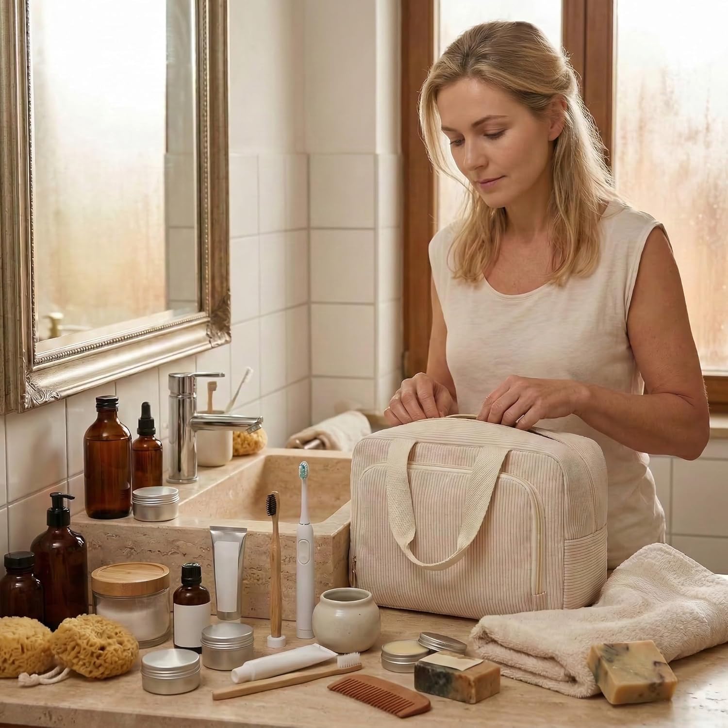 Detalle 2 de Funtlend Kosmetiktasche M 7,8 L Beige