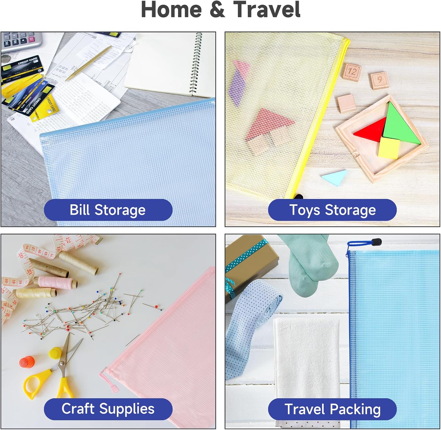 Thumbnail 5 de Mutsitaz 10er Set Dokumententaschen A5 mit Reißverschluss – wasserdichter PVC-Beutel in 10 Farben