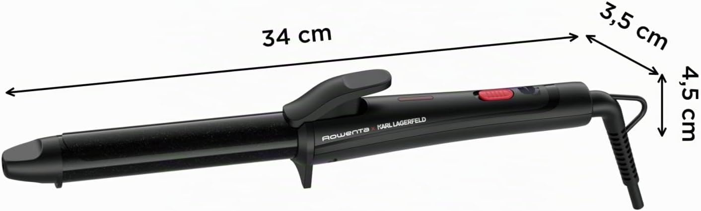 Detalle 2 de Rowenta x Karl Lagerfeld CF321L ferro arricciacapelli 25 mm con rivestimento Cheratina & Onde Ricci Naturali, 200°C