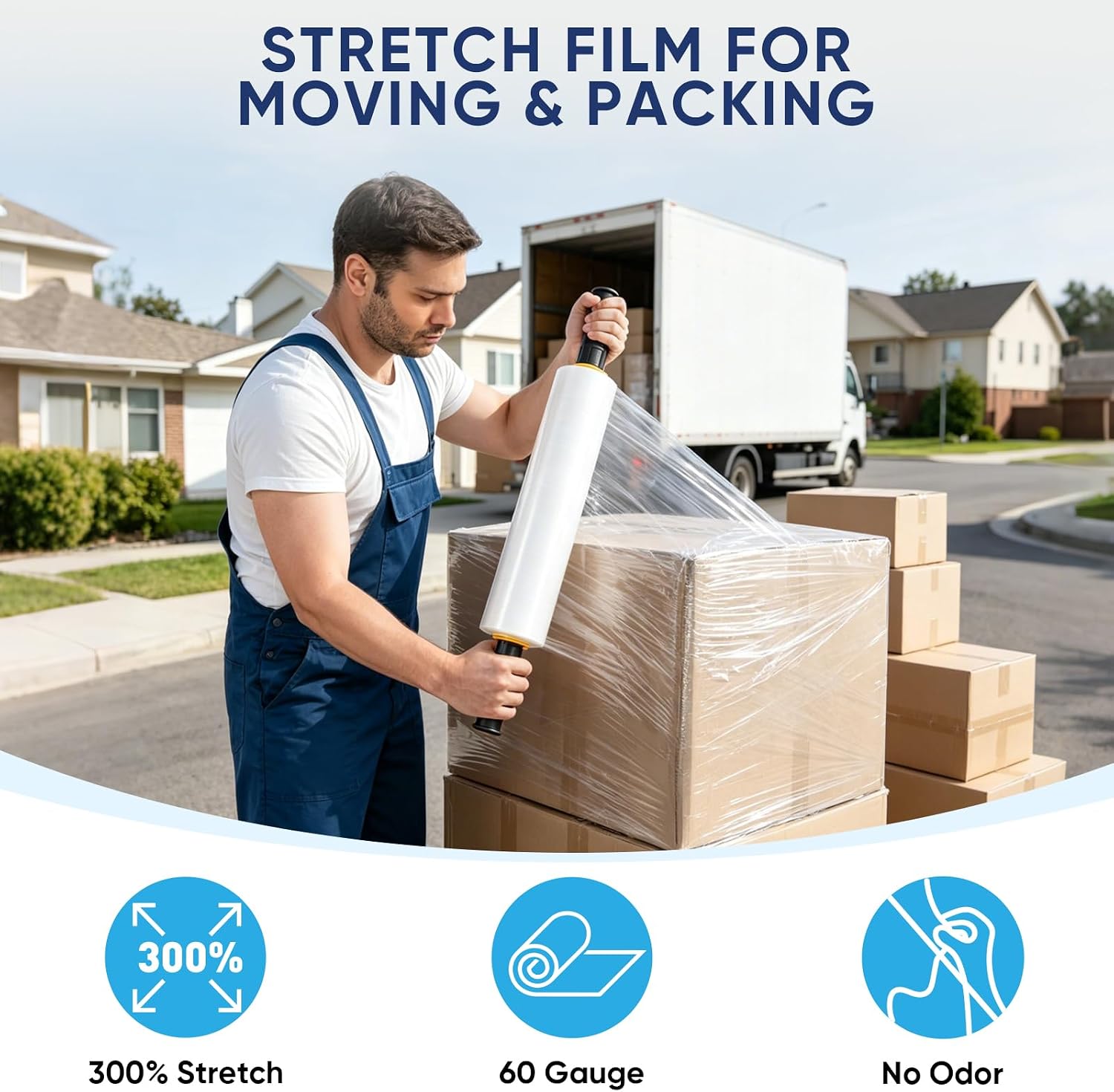 Thumbnail 4 de TICONN 15 in x 1000 ft Stretch Wrap Roll, 60-Gauge Moving Film