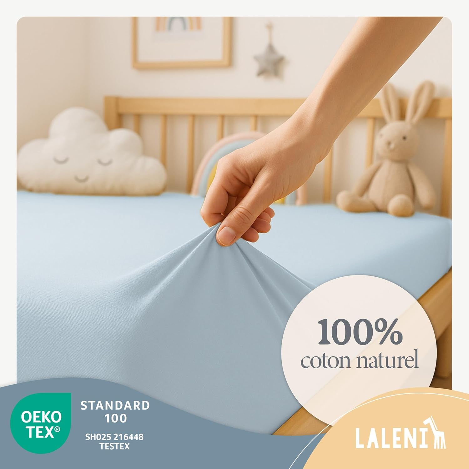 Thumbnail 2 de Laleni Draps housses bébé en jersey 60/70 x 120/140 cm (lot de 2) certifié OEKO-TEX