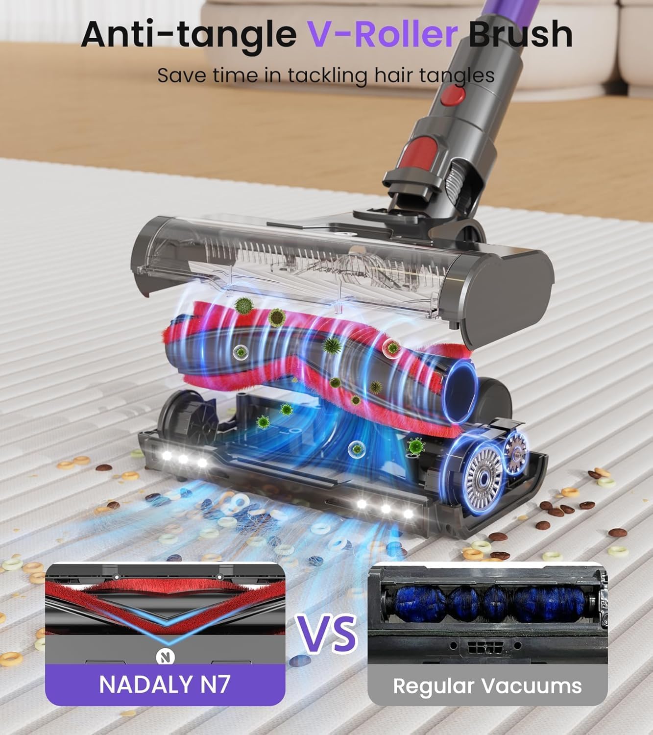 Thumbnail 4 de NADALY Cordless Vacuum Cleaner: 580W, 65-Minute Run Time, Self-Standing Stick Design
