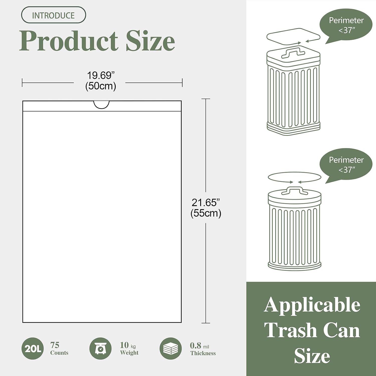 Thumbnail 5 de Yolaist 20L Bin Bags 75 Count