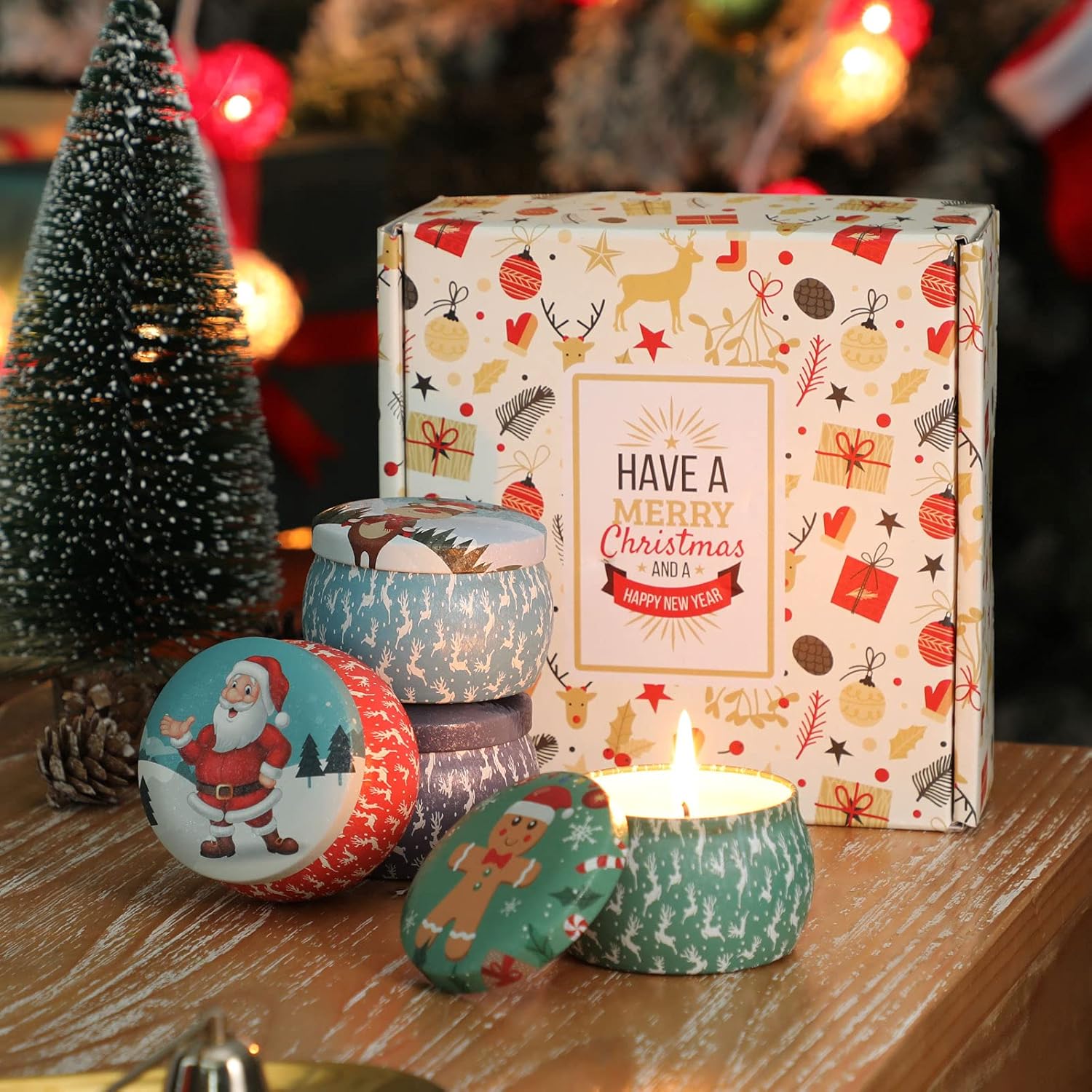 Thumbnail 4 de Yinuo Mirror Velas Aromáticas Navideñas, 4 Piezas, Regalo Original🕯