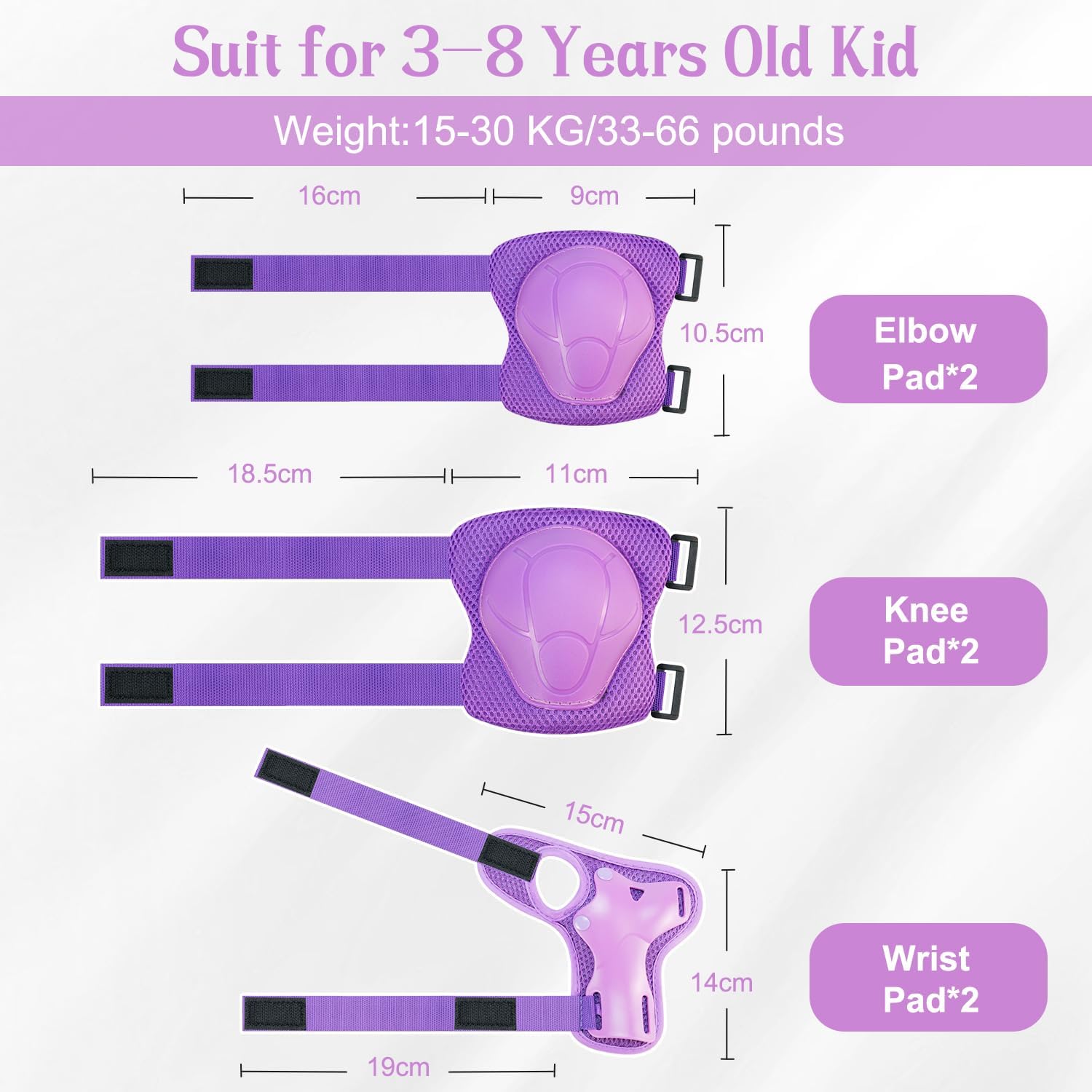Thumbnail 5 de Kids Knee and Elbow Pads 6pc set protective gear 🛹