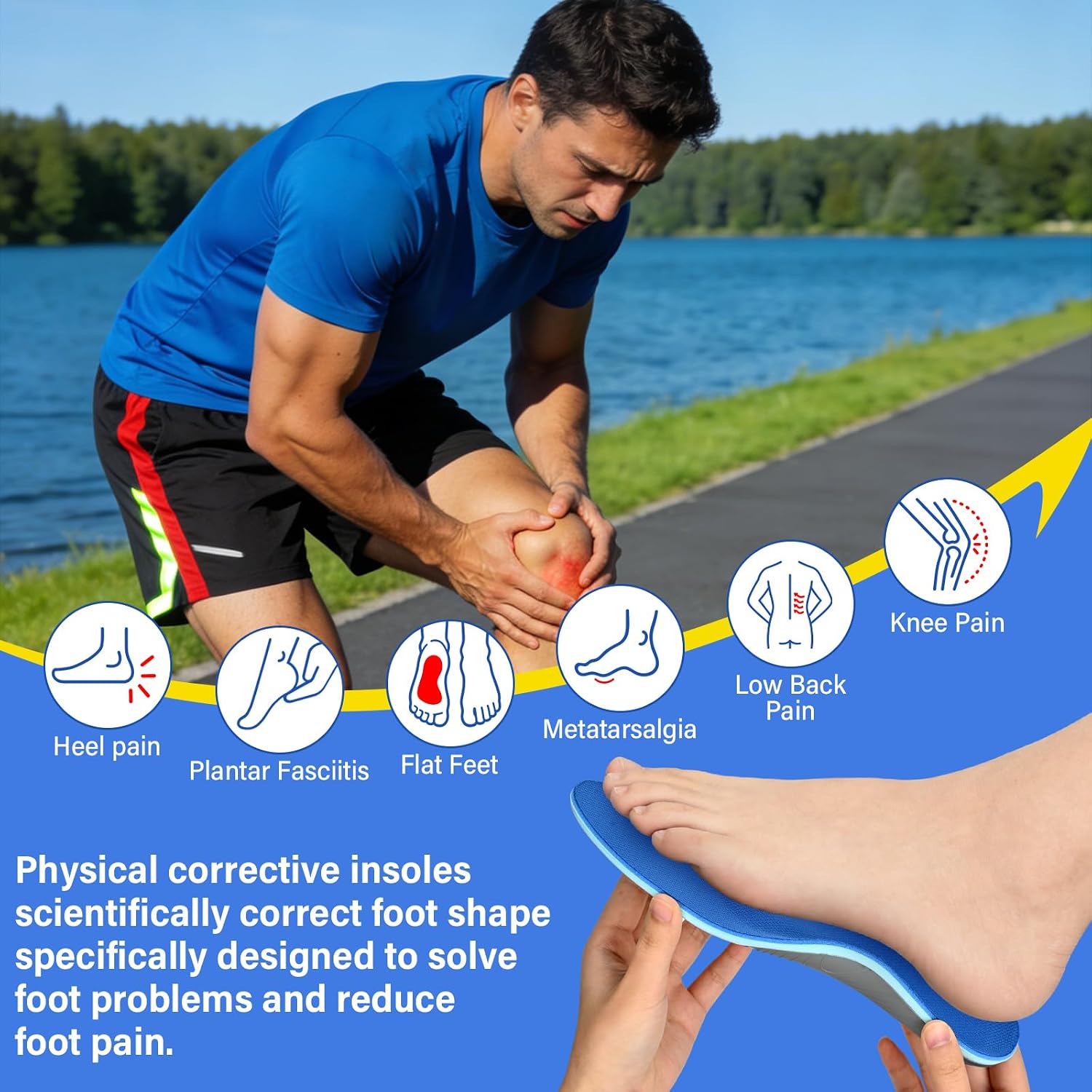 Detalle de ANNNDFOOT Plantar Fasciitis Insoles for Men & Women with Orthotic Arch Support