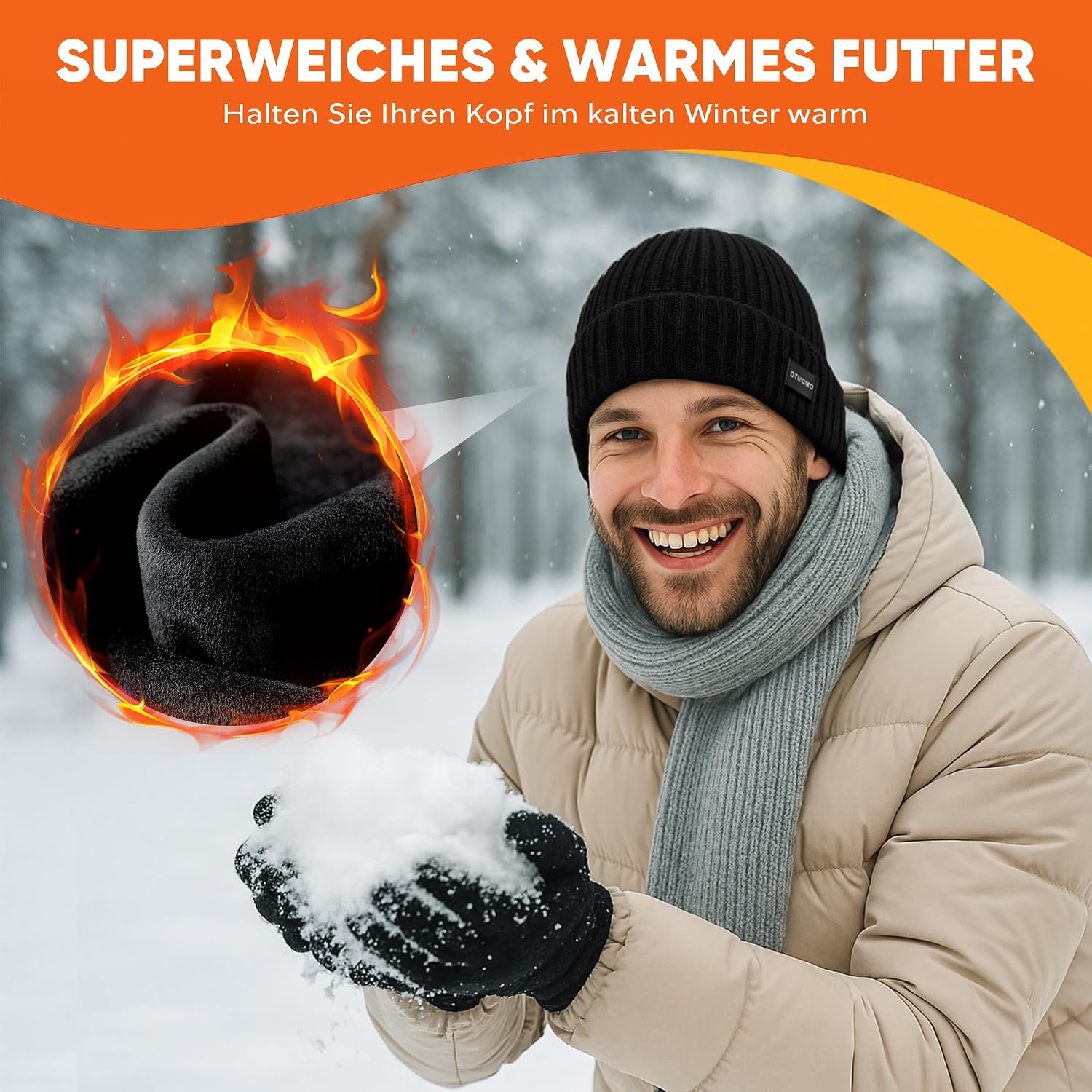 Thumbnail 5 de DTUOMO Merinowolle Mütze Unisex Beanie 256 GB?