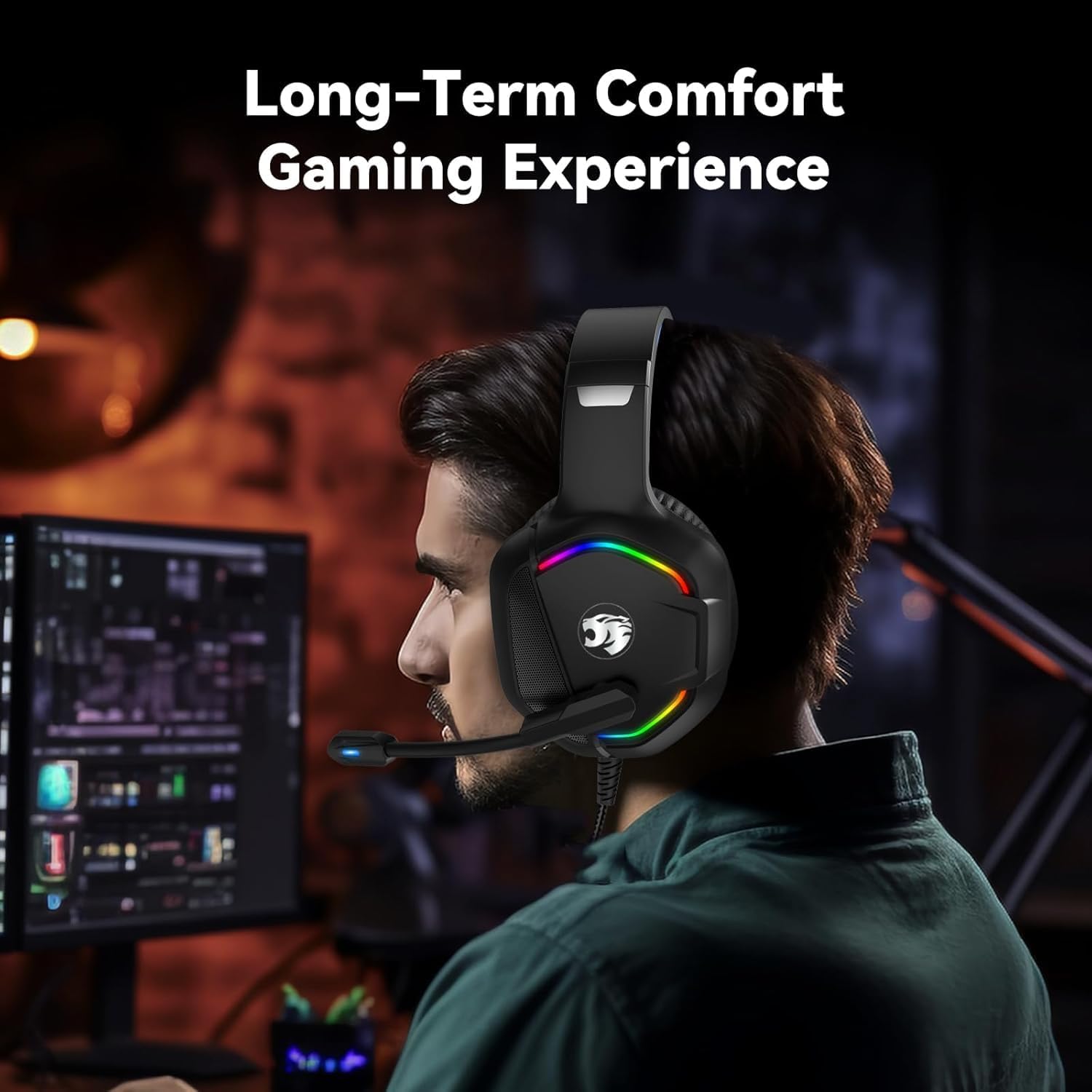 Detalle 2 de IMYB A36 gaming headset with noise‑cancelling mic