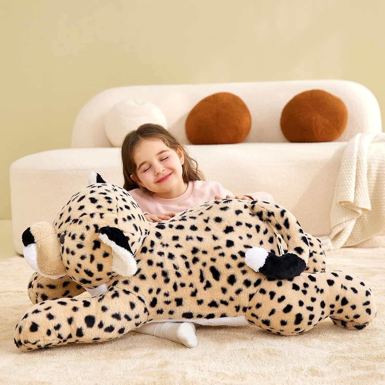 Thumbnail 3 de IKASA Giant Cheetah Stuffed Animal Plush Toy - 30 inch Brown Jumbo Leopard Hugging Pillow