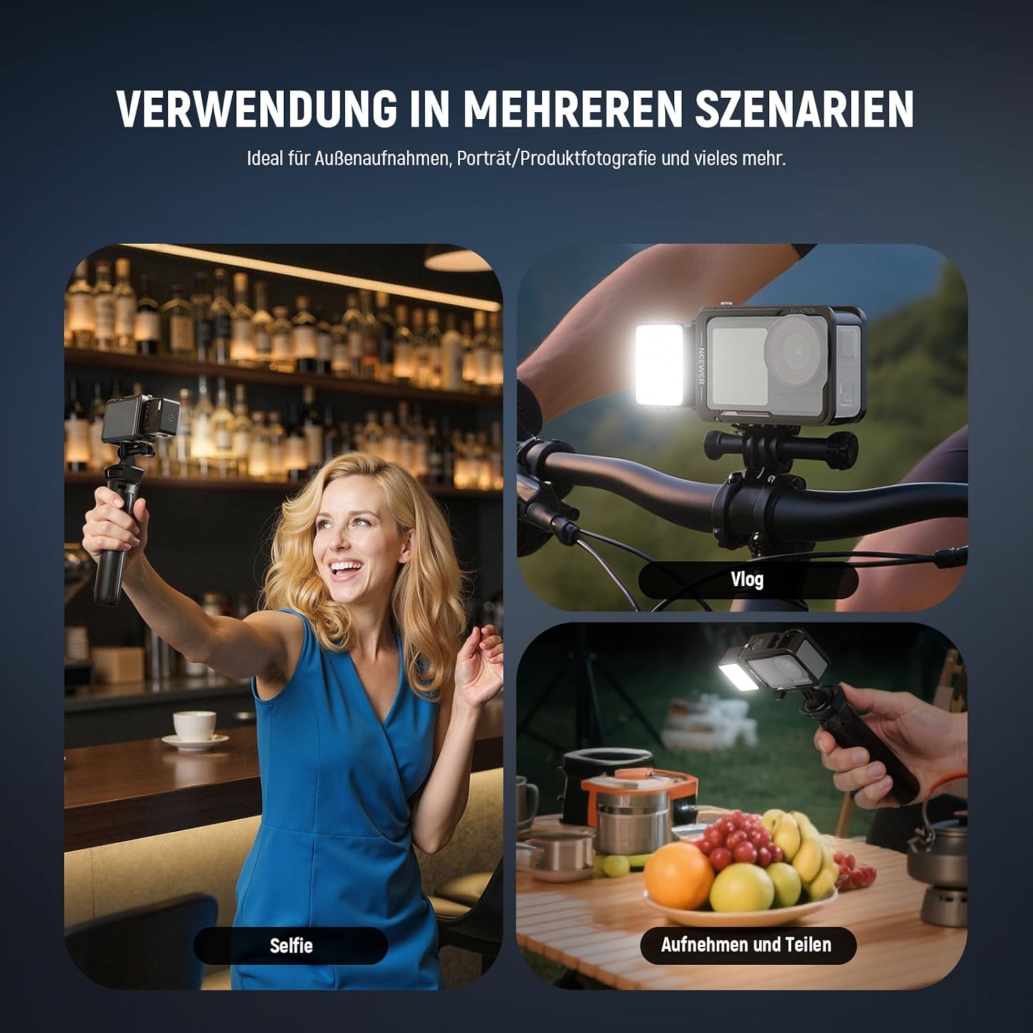 Detalle de NEEWER M20 Magnetische LED Kamera Leuchte 5600K