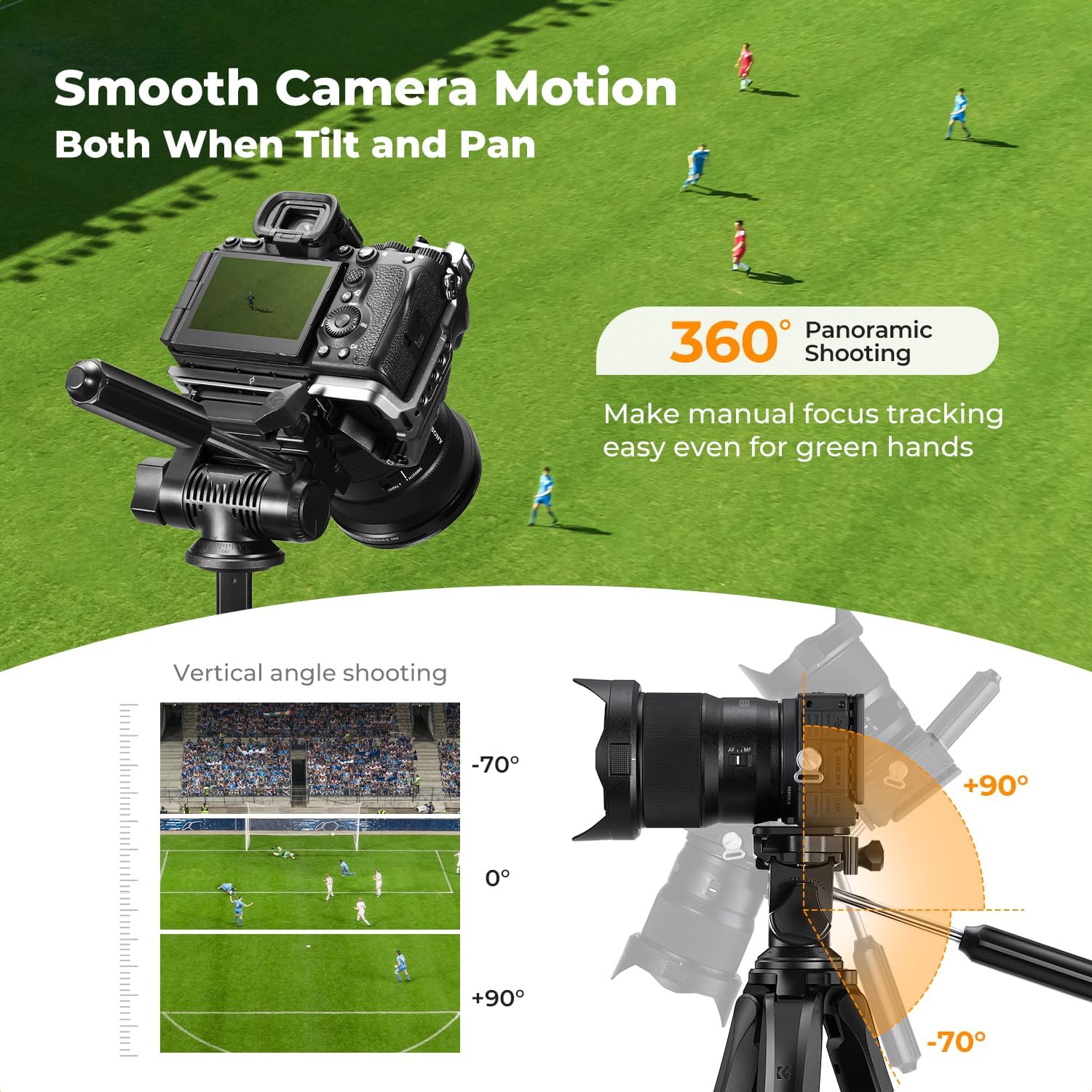 Thumbnail 4 de K&F CONCEPT S255A3 Travel Tripod 75