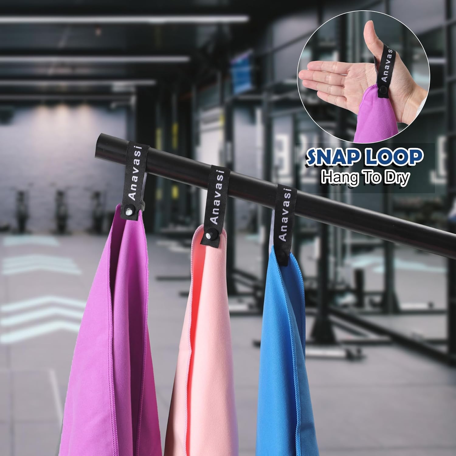 Thumbnail 3 de Anavasi 6 PCS Microfibre Towels for Adults (Pink & Purple) – Lightweight, Quick-Dry + Net Bag