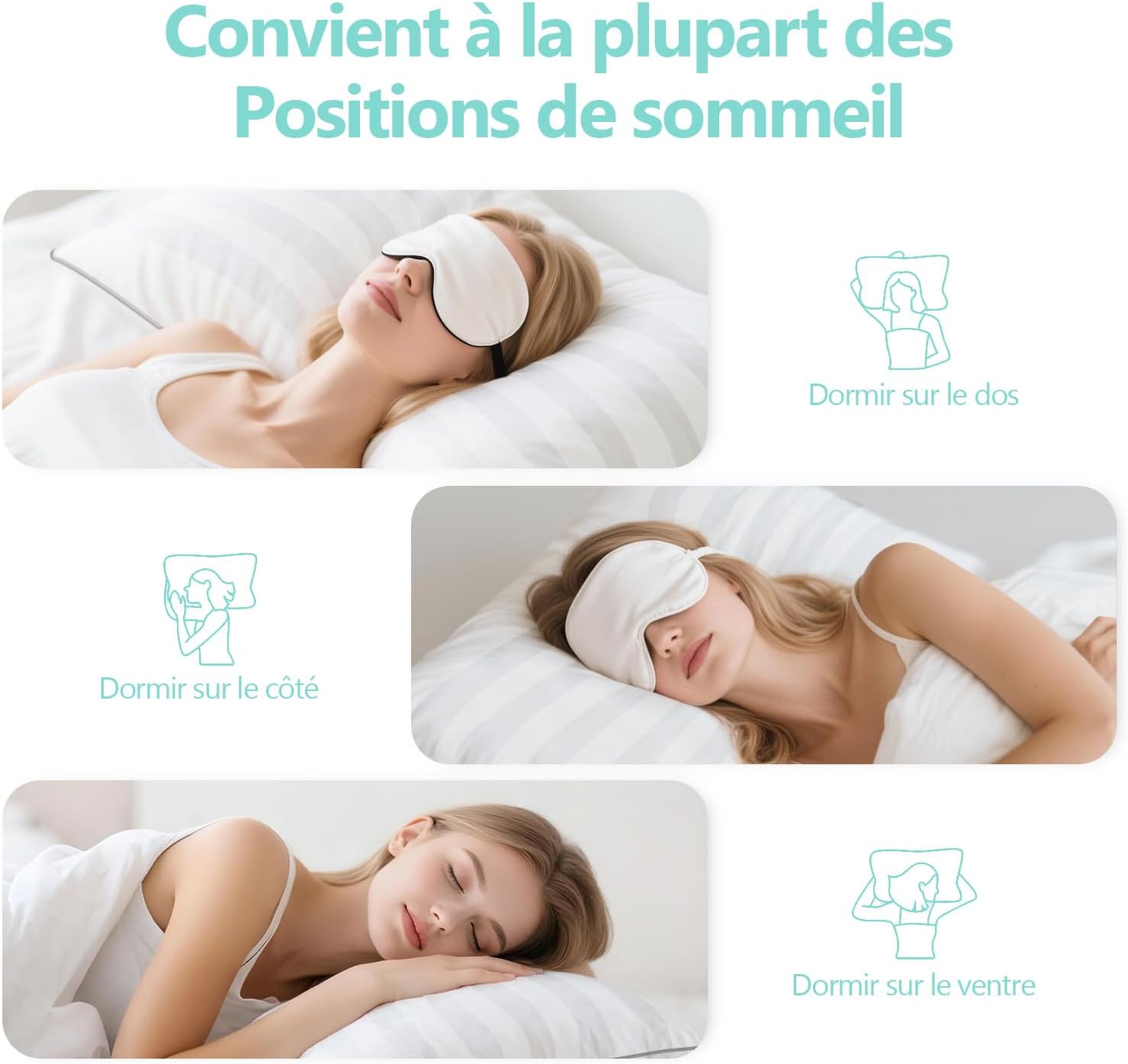 Thumbnail 3 de Lullabeau Oreiller 50x70 cm (lot de 2) : soutien moelleux lavable, pour dormir sur le côté, le dos ou le ventre