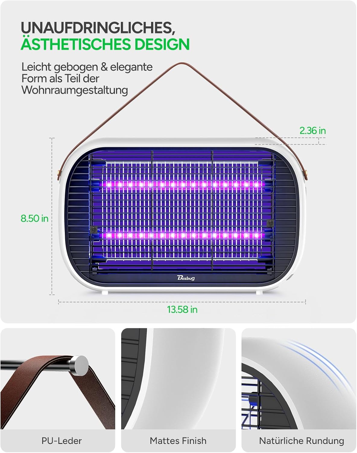 Detalle de Buzbug LED Insektenvernichter MA015B – effektive Innenlösung mit Dual-UV-Technologie