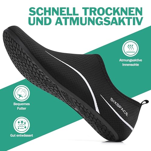 Thumbnail 6 de Sixspace Badeschuhe Damen & Herren Wasserschuhe Schwarz, Größe 37 EU – flexibel, schnell trocknend