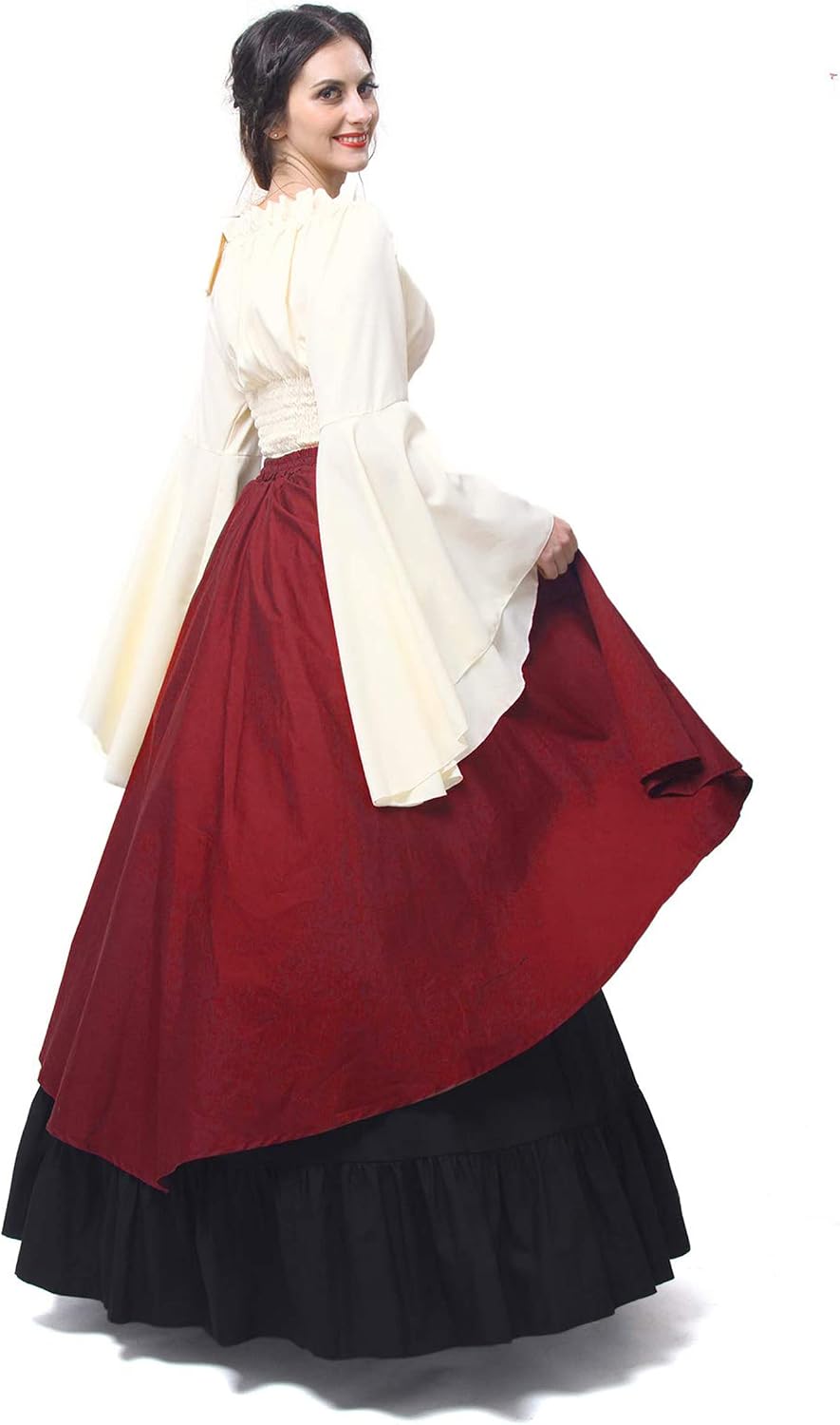 Detalle 2 de Fiamll Renaissance Kleid Damen Maxikleid S