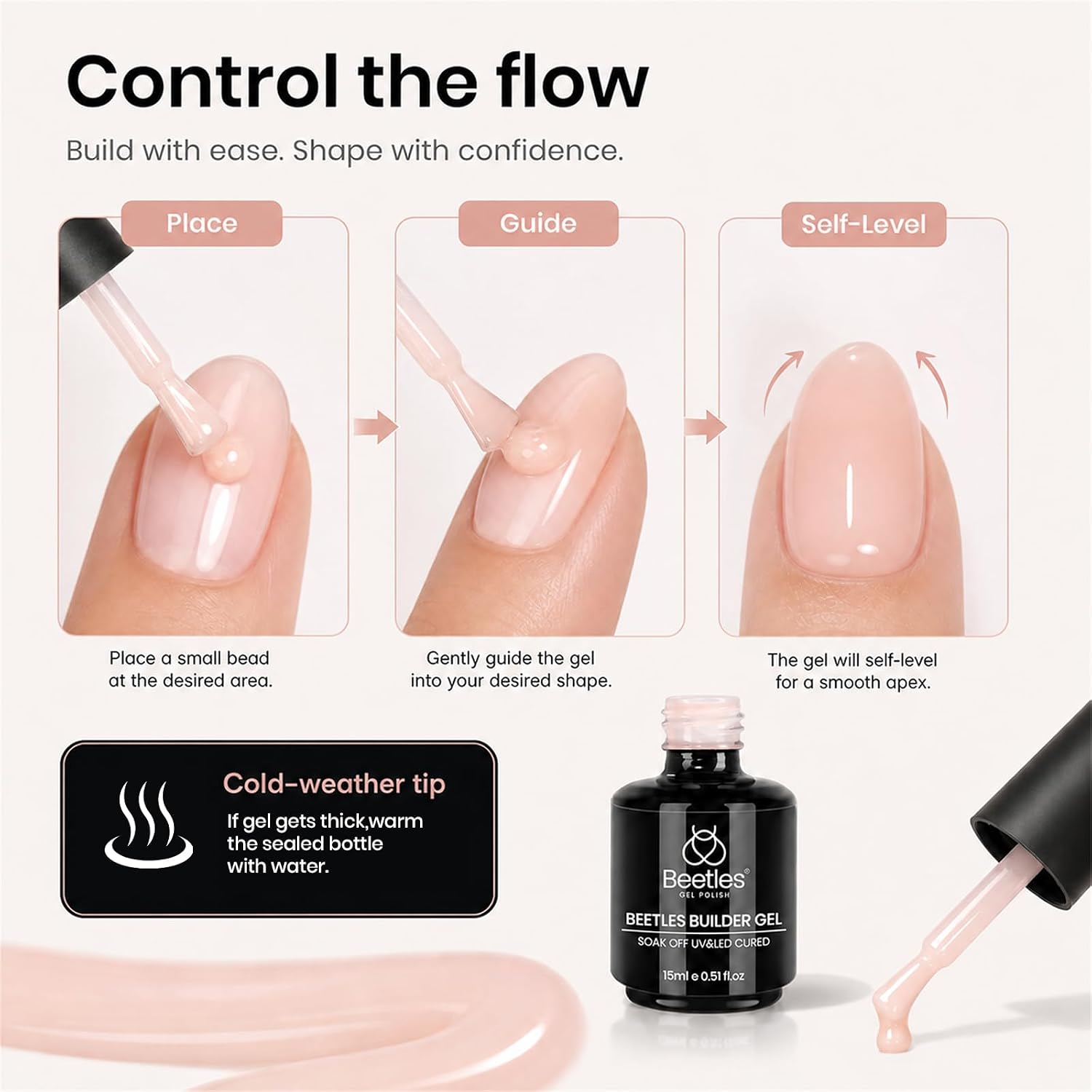 Thumbnail 6 de Beetles Builder Gel 15ml Jelly Nude