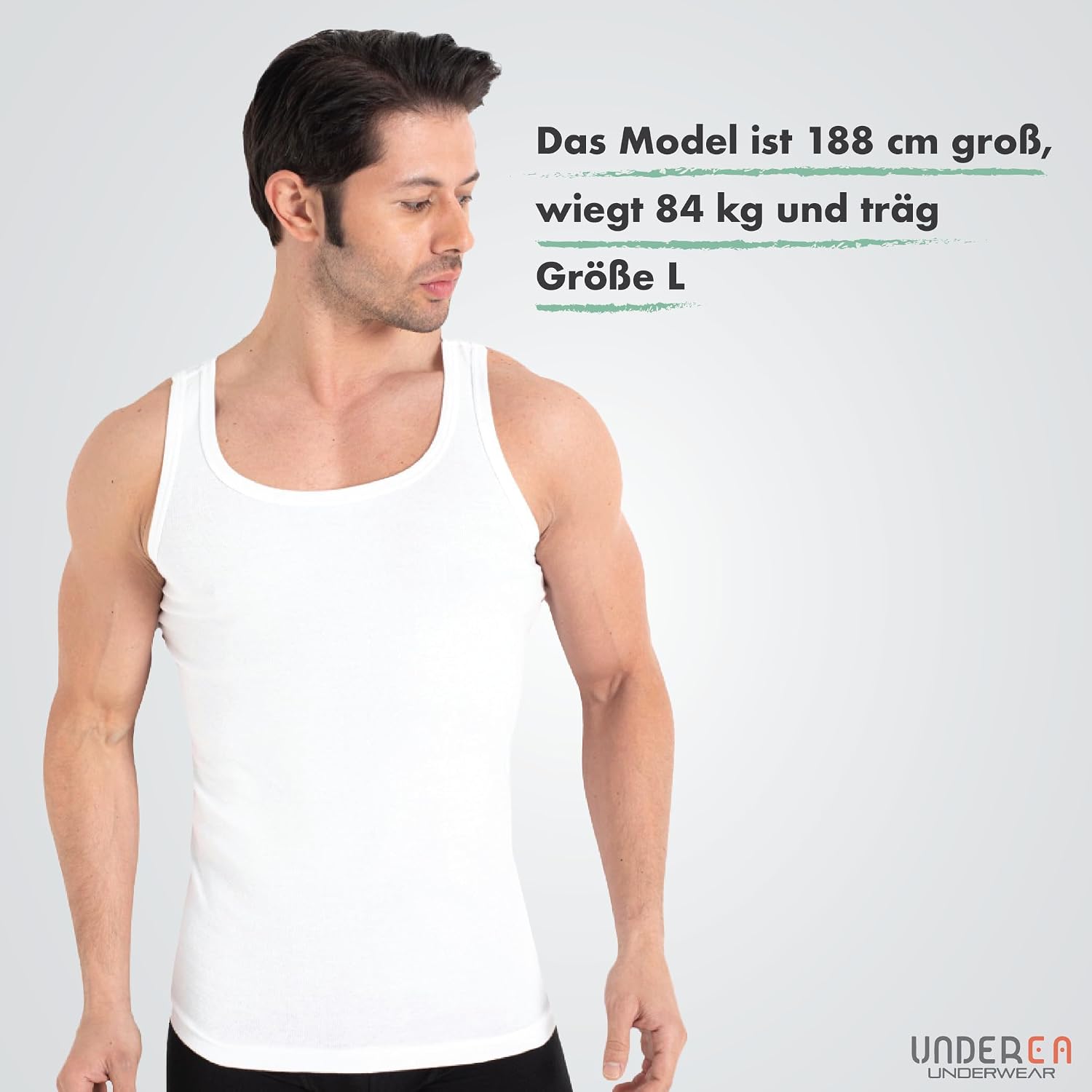 Thumbnail 6 de UNDEREA Unterhemd Herren – 100% Baumwolle Feinripp, atmungsaktiv & weich | Tank Top im 3er/5er Pack