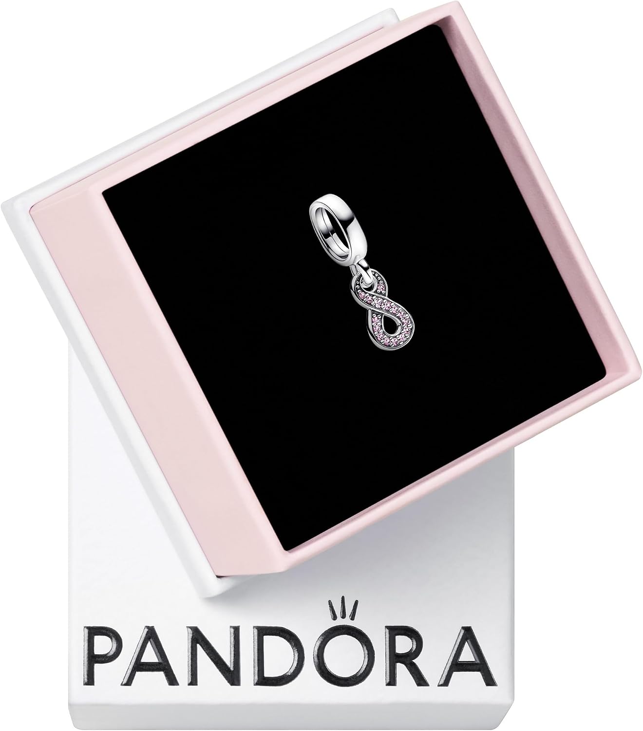 Detalle 2 de PANDORA Family Infinity Triple Charm-Anhänger aus Sterling Silber mit Zirkonia – kompatibel mit Moments Armbändern