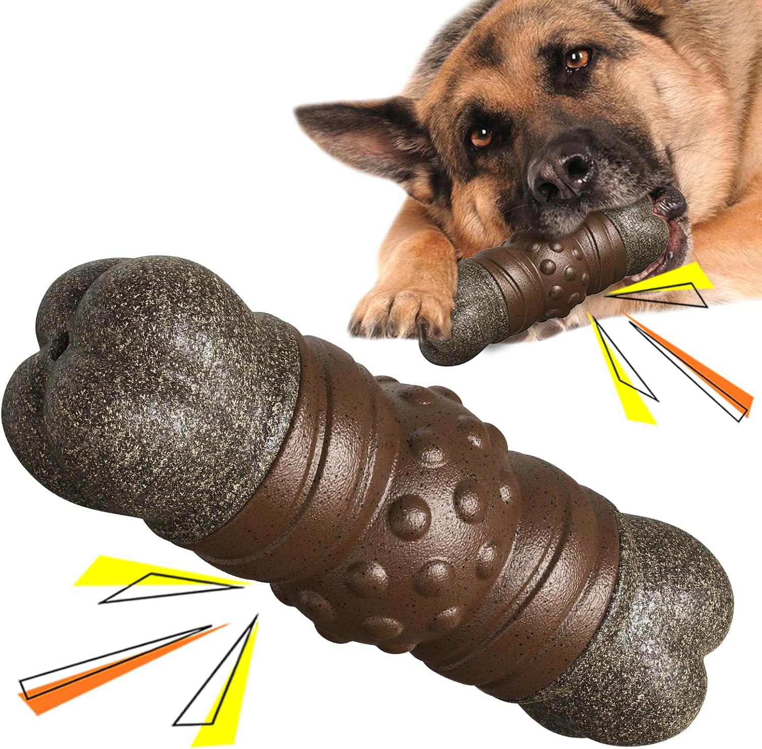 Detalle 2 de Clover Indestructible Dog Toy – natural rubber chew & squeak toy for medium/large aggressive chewers