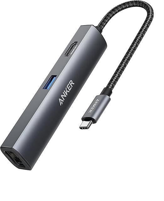Detalle de Anker 5 en 1: Adaptador USB C con HDMI y Ethernet 🌐