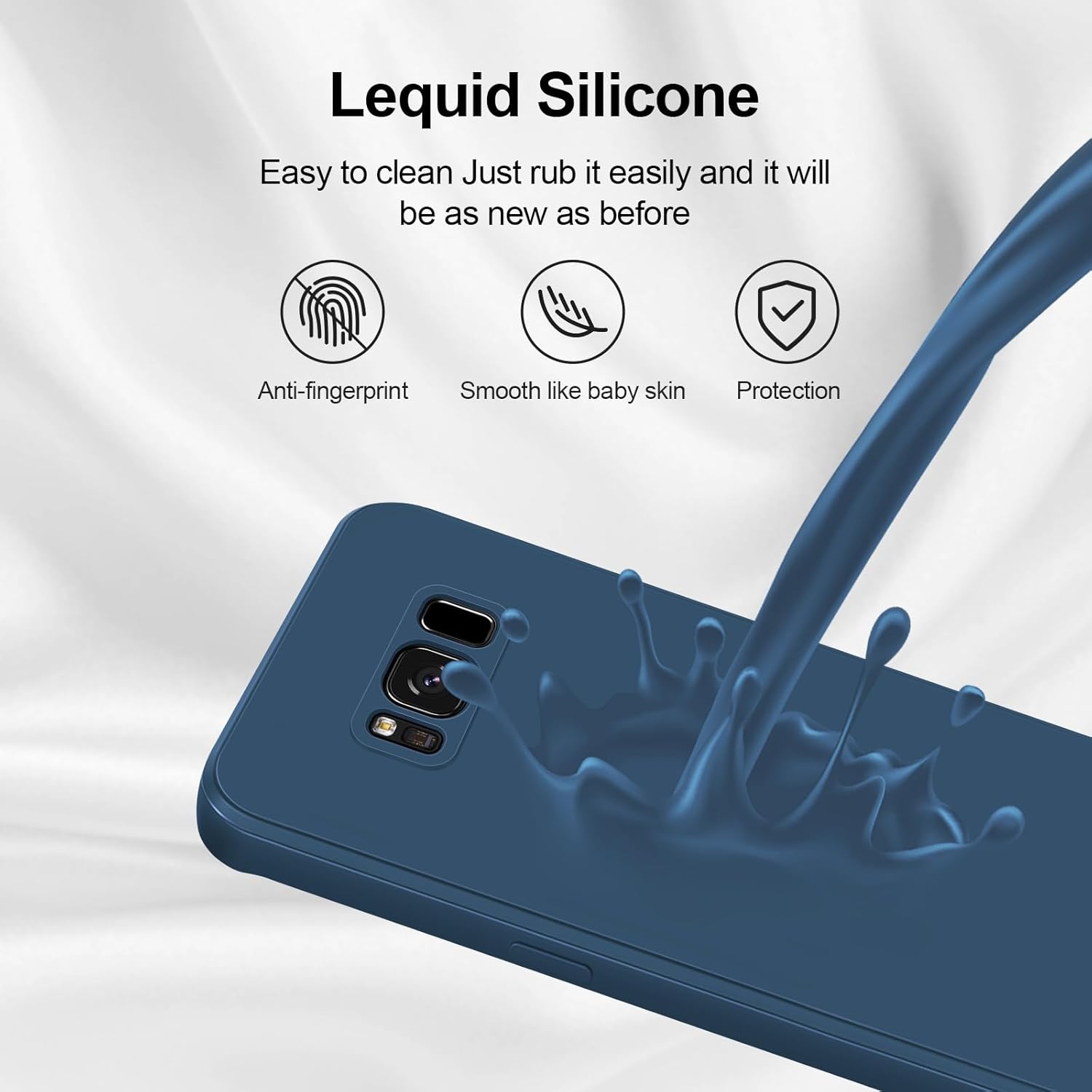 Thumbnail 3 de GiiYoon Hülle kompatibel mit Samsung Galaxy S8 – hochwertiges Liquid Silicone Case in Blau