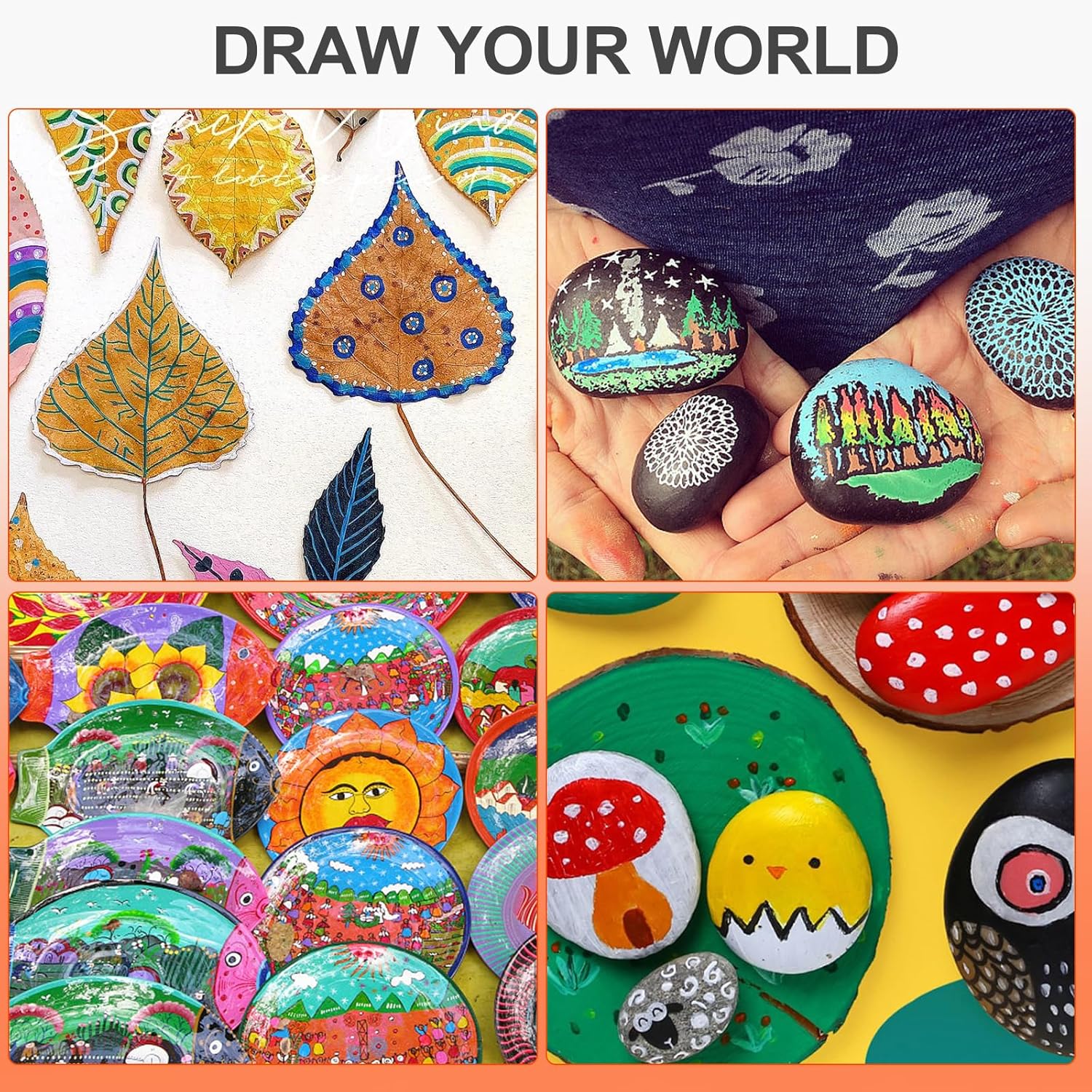 Thumbnail 4 de Acrylic Paint Pens, Dual Tip 72-Colour Set for Rock, Stone, Ceramic and More