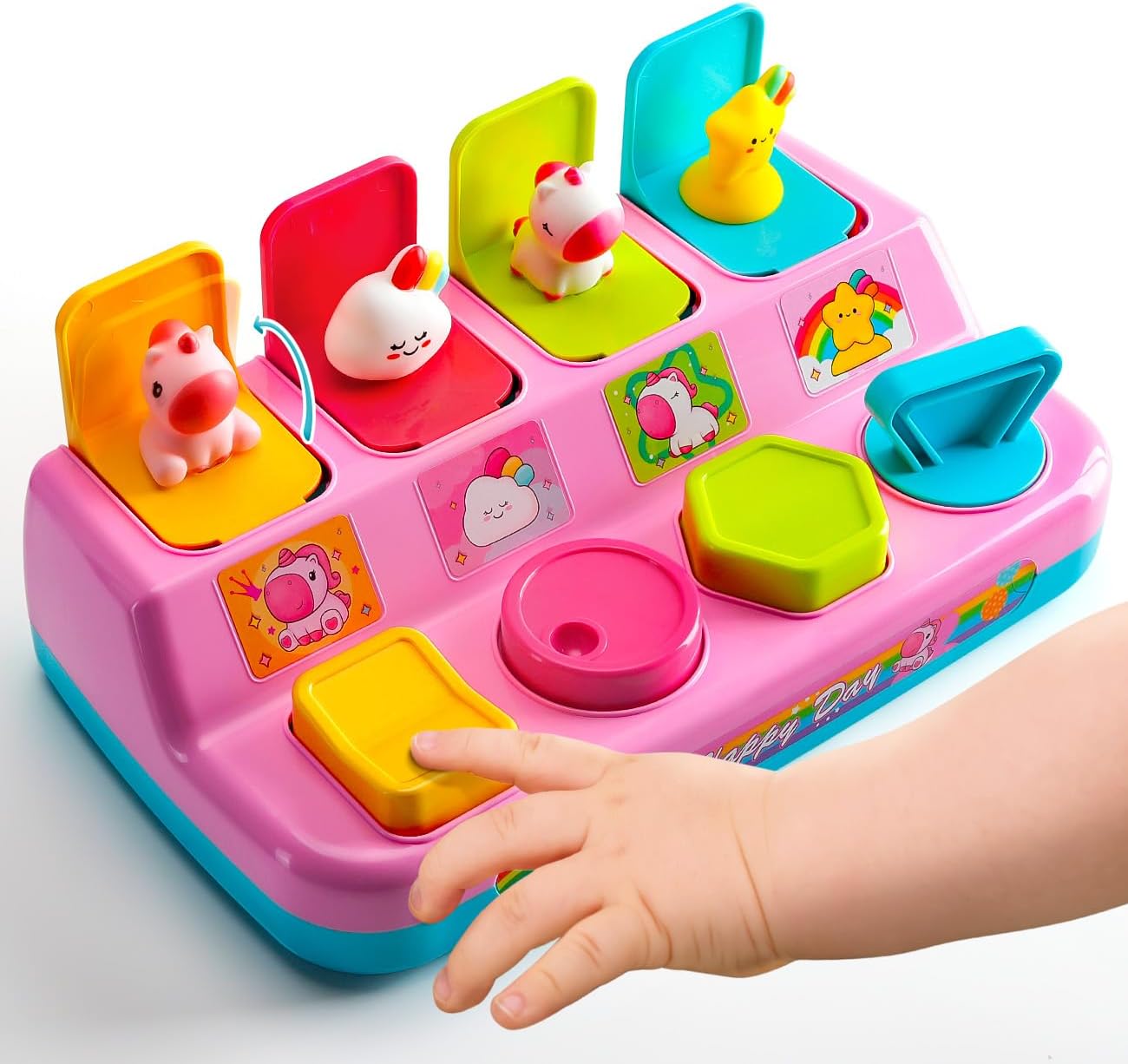 Detalle de HahaGift Pop Up Toys: Unicorn Cause and Effect Toy for Babies and Toddlers