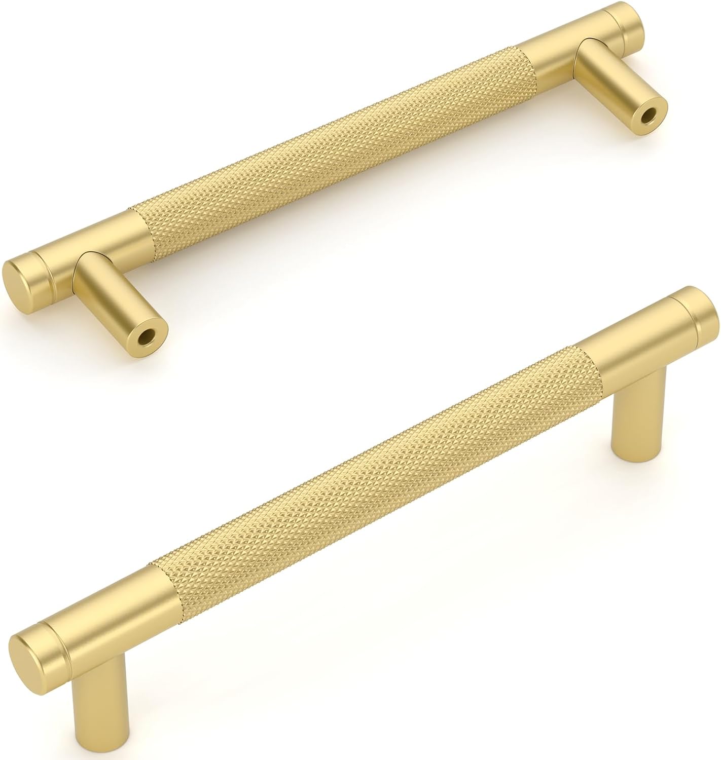 Detalle de Amerdeco 10 Pack Brushed Gold Knurled Cabinet Pulls (128mm centre to centre) AM003