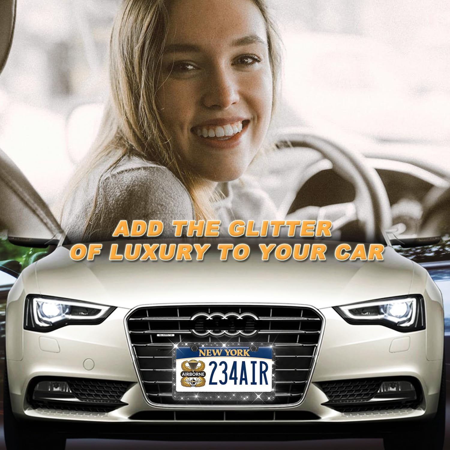 Thumbnail 6 de Luxury Bling License Plate Frames 2 Pack