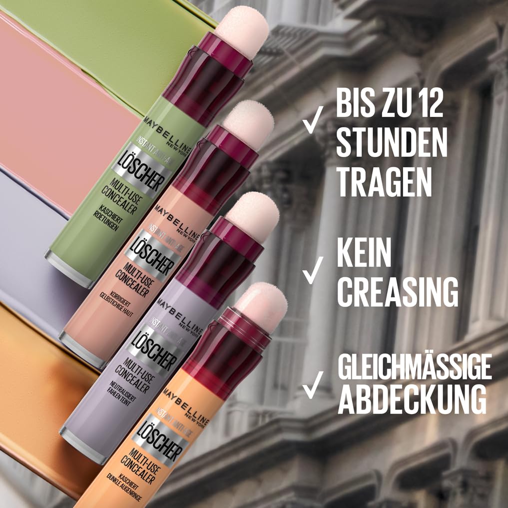 Detalle de Maybelline New York Instant Anti-Age Löscher Grün – Color Corrector Concealer gegen Rötungen & Unreinheiten mit Mikro-Lösch-Applikator