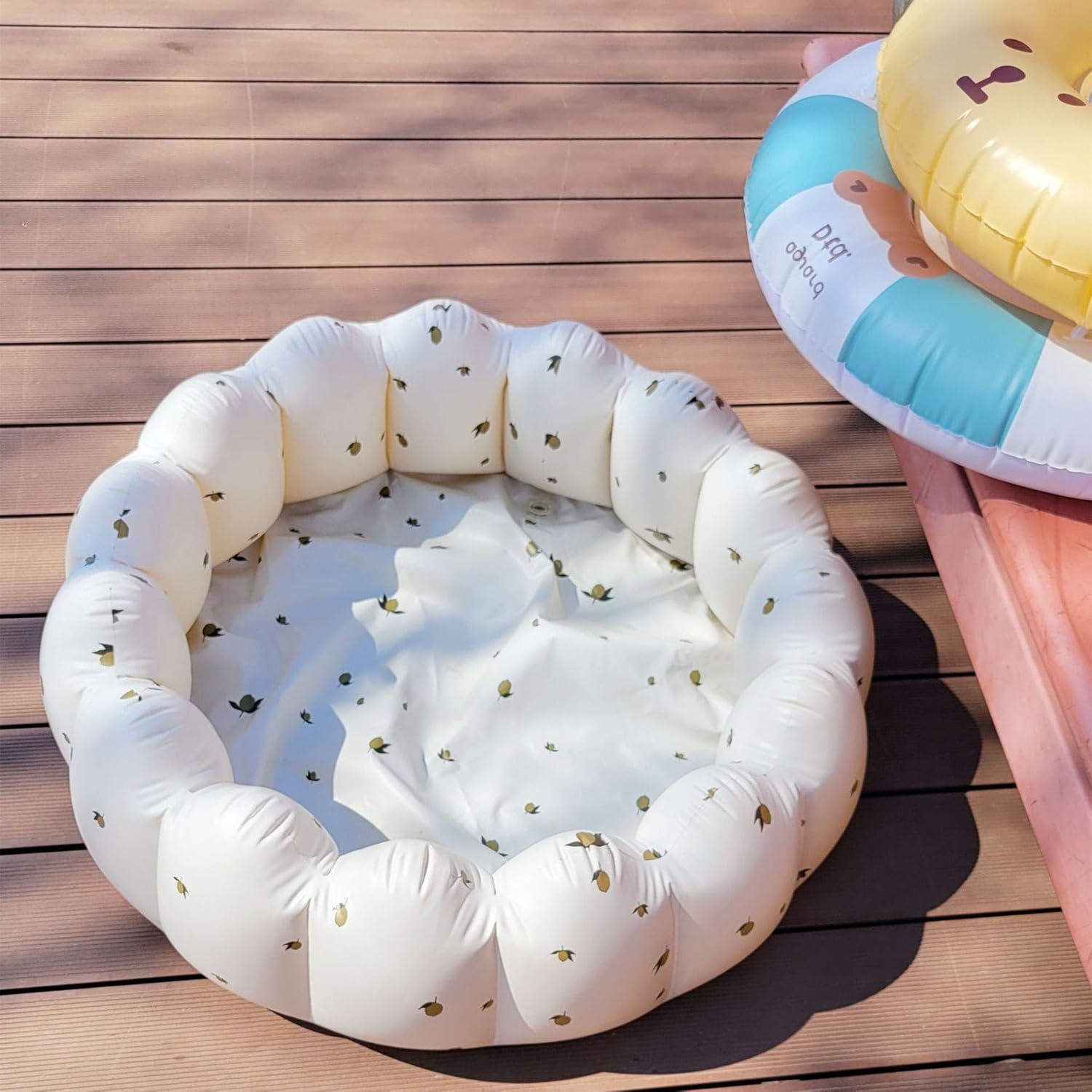 Thumbnail 6 de Aufblasbares Schwimmbecken 90 cm aus PVC – Planschbecken in Blütenform für Kinder (3–10 Jahre)
